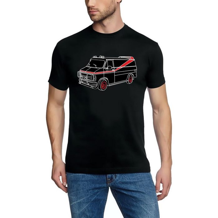 coole-fun-t-shirts Print-Shirt A-TEAM Van Bus T-Shirt Schwarz S M L XL XXL 3XL