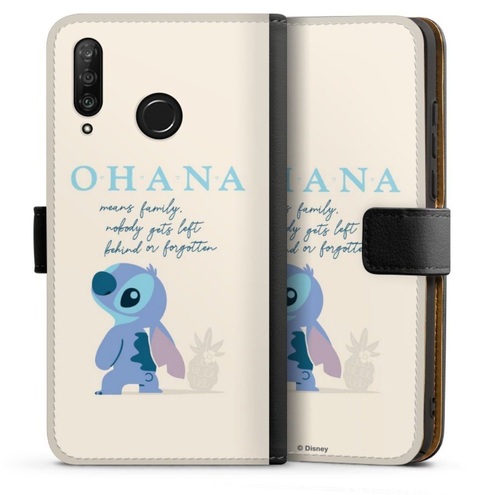 DeinDesign Handyhülle »Ohana Stitch« Huawei P30 Lite Premium, Hülle, Handy Flip Case, Wallet