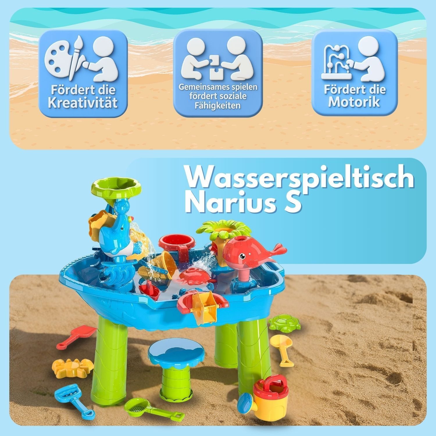 Coemo Wasserspieltisch NARIUS S, (20-tlg), Sand- günstig online kaufen