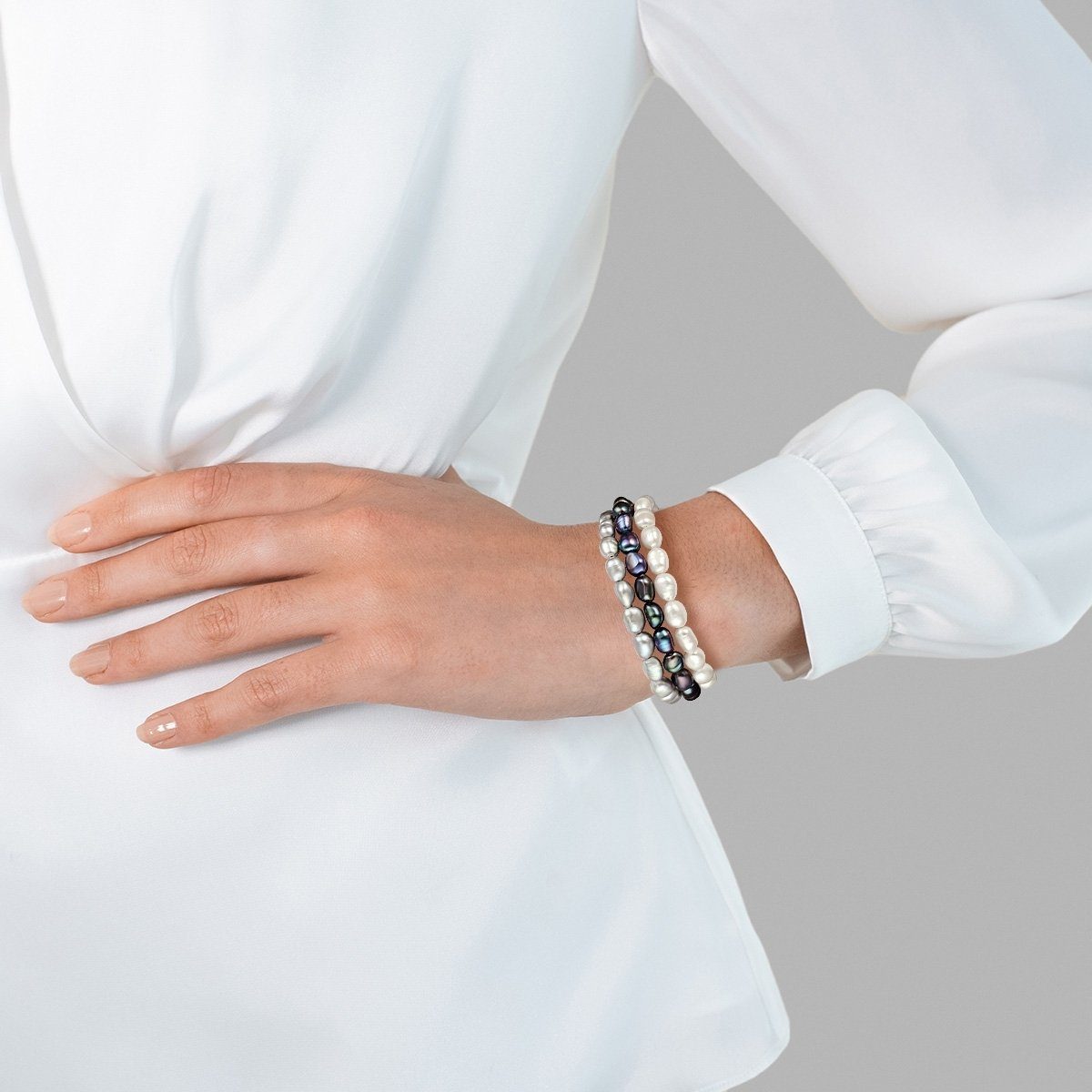 Valero Pearls Perlenarmband weiß, mit Süßwasser-Zuchtperle