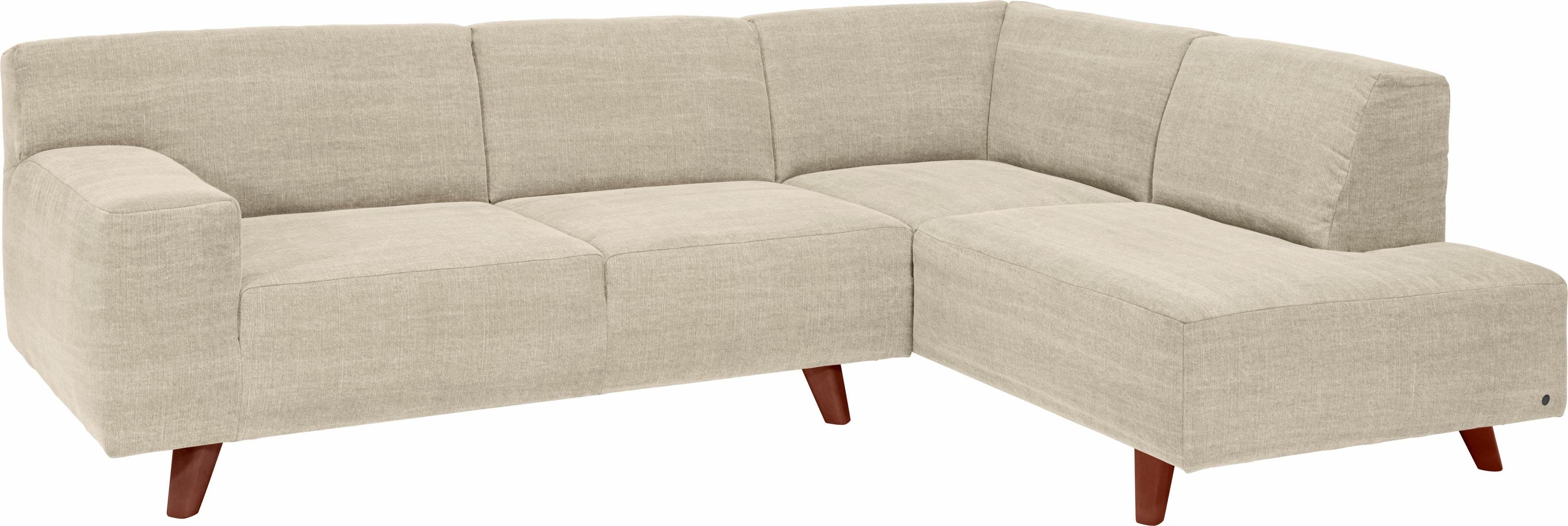 TOM TAILOR HOME Ecksofa NORDIC PURE, mit mane, im Retrolook, Füße nussbaumfarben