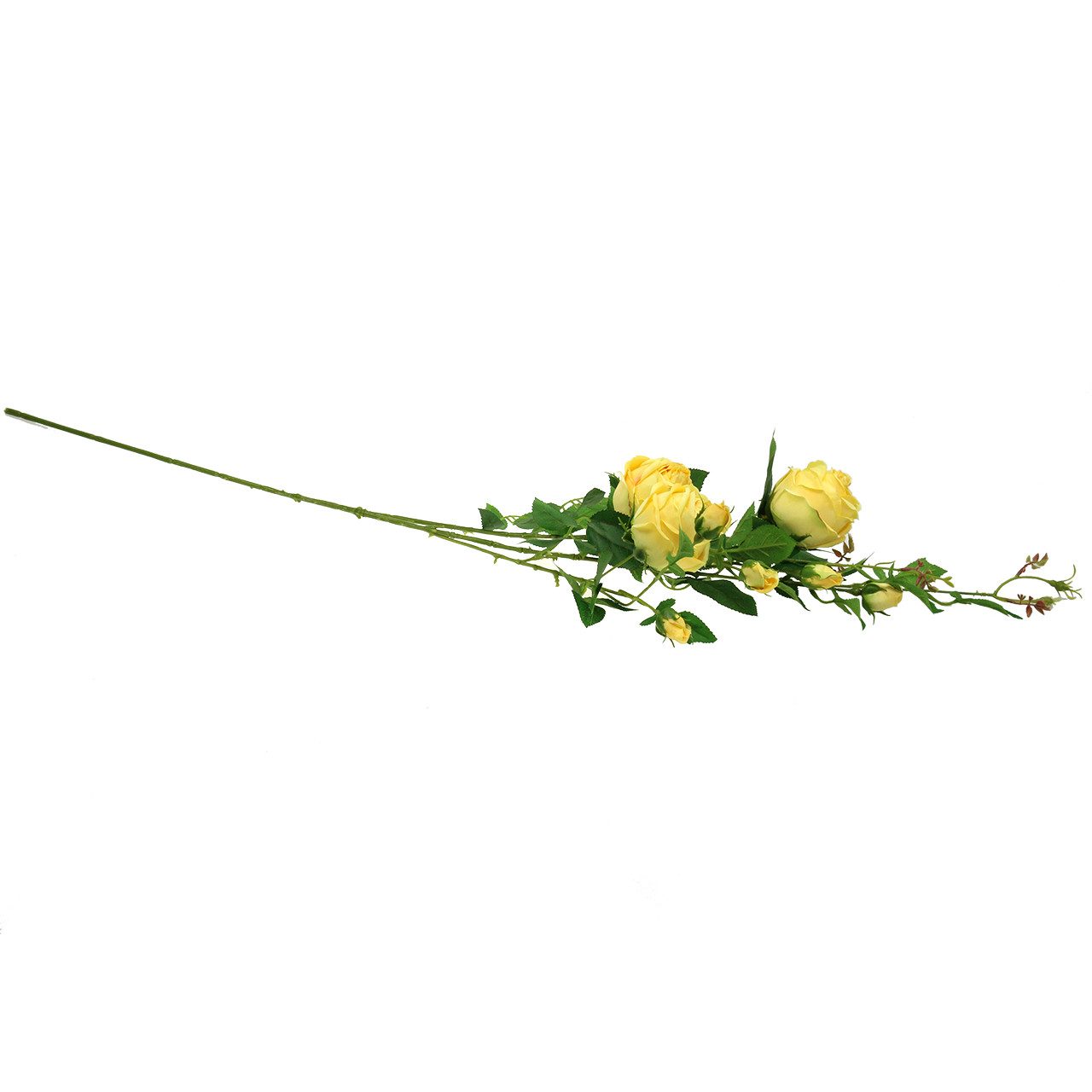 Kunstblume Rosenzweig Gelb 100cm – Künstliche Blumen Dekoration, Hochzeit, Florists Products, Höhe 0.8 cm