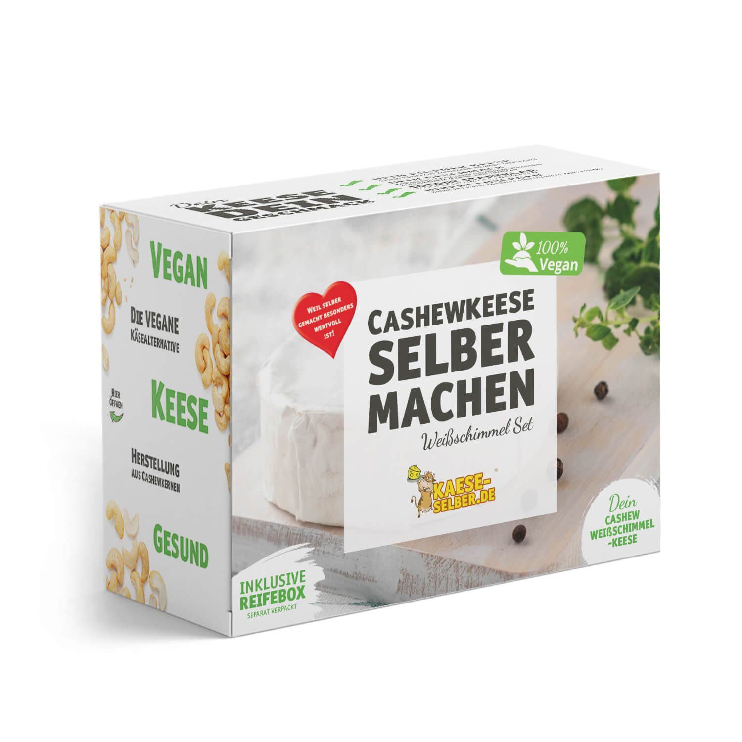 KAESE-SELBER.DE Back-Set Käse selber machen Set - Veganen Cashew Weißschimmel-Keese, (1-tlg)