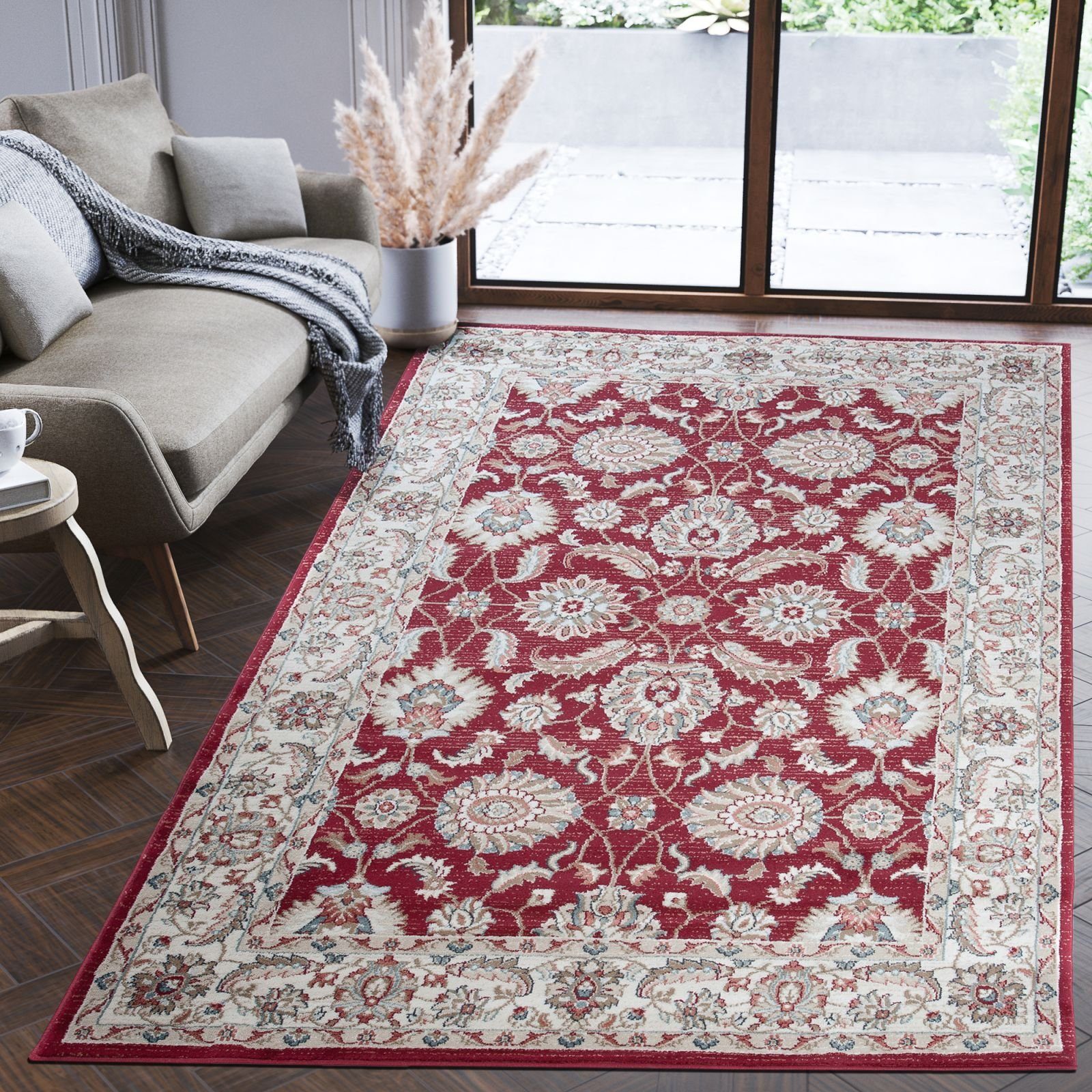 Orientteppich Oriente Teppich - Traditioneller Teppich Orient Rot Beige, Mazovia, 200 x 300 cm, Geeignet für Fußbodenheizung, Pflegeleicht, Wohnzimmerteppich