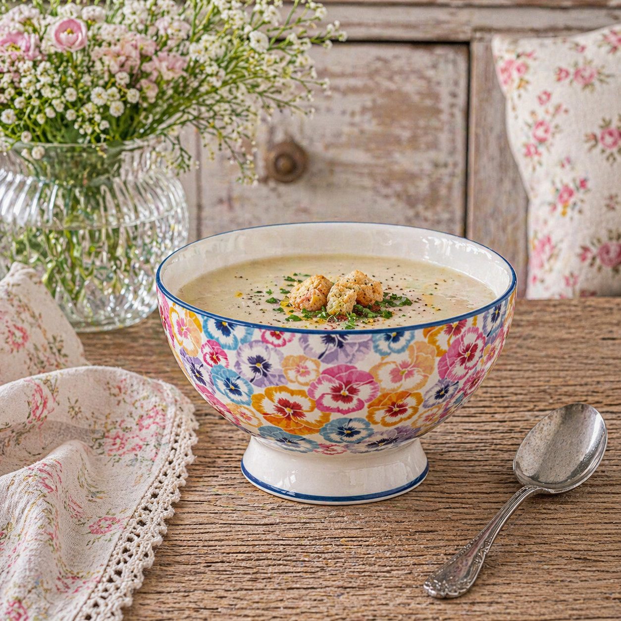 Greengate Suppenschale GreenGate Suppenschale Anine rosa/geblümt