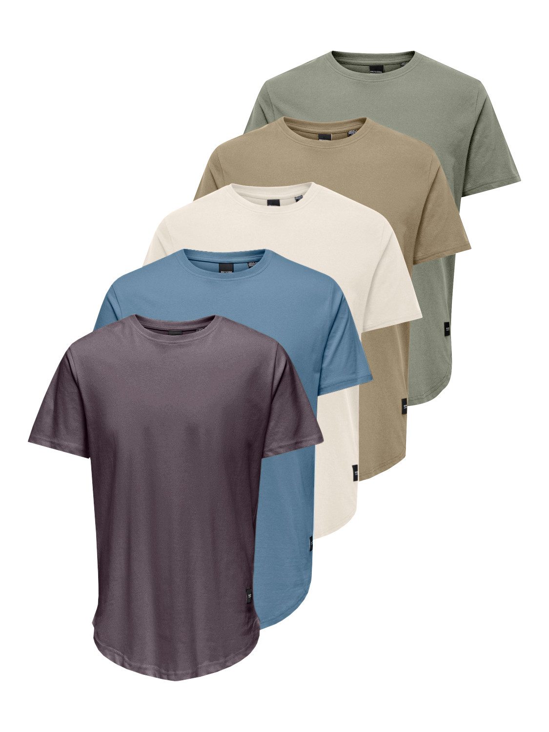 Rundhalsshirt ONSMATT LONGY SS TEE 5-PACK