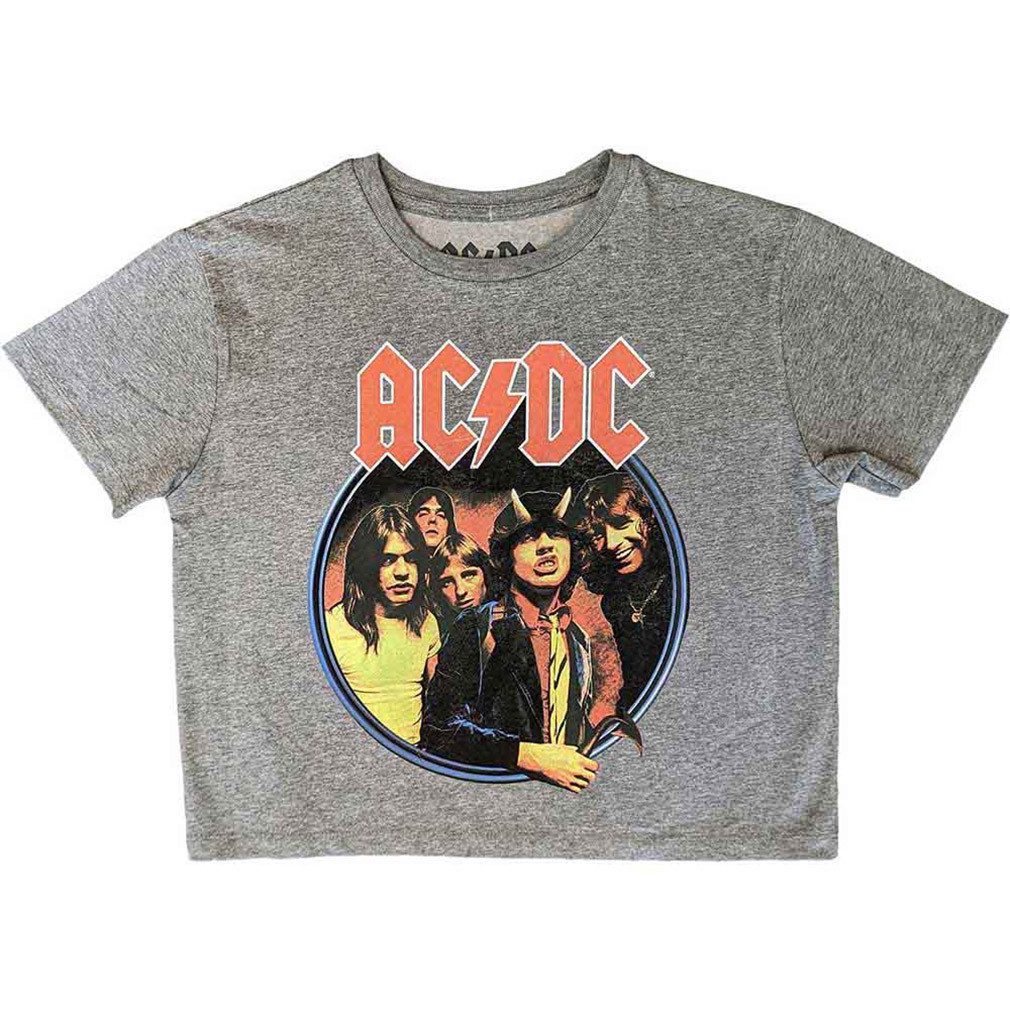 AC/DC Crop-Top Highway To Hell Bauchfreies Shirt Band Merchandise Oberteil