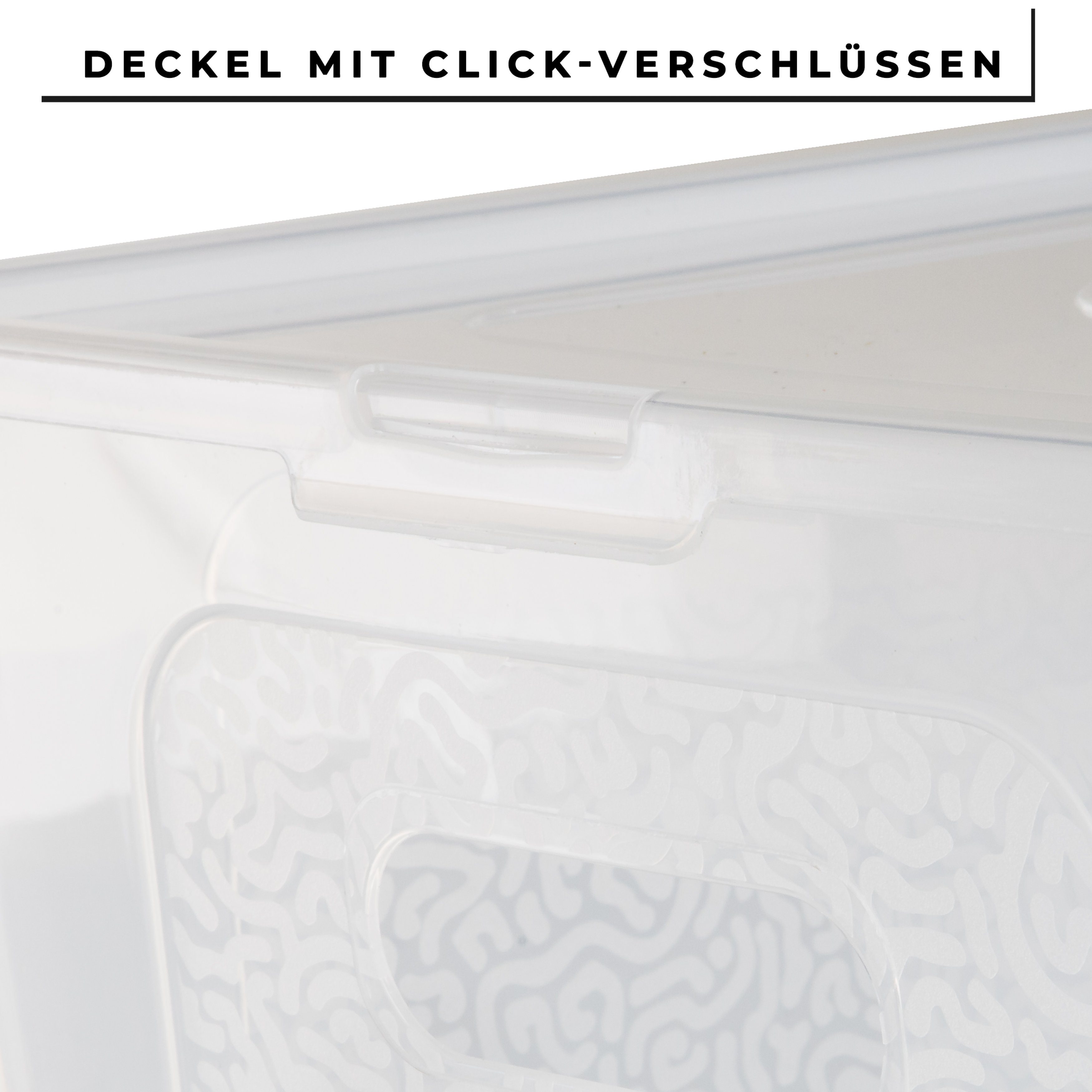 Centi Aufbewahrungsbox Aufbewahrungsboxen mit Deckel, Boxen Aufbewahrung, (Spar Set, 6 St., H20 cm x B39 cm x T26 cm 17 Liter), Kisten Aufbewahrung mit Deckel und Strukturdesign