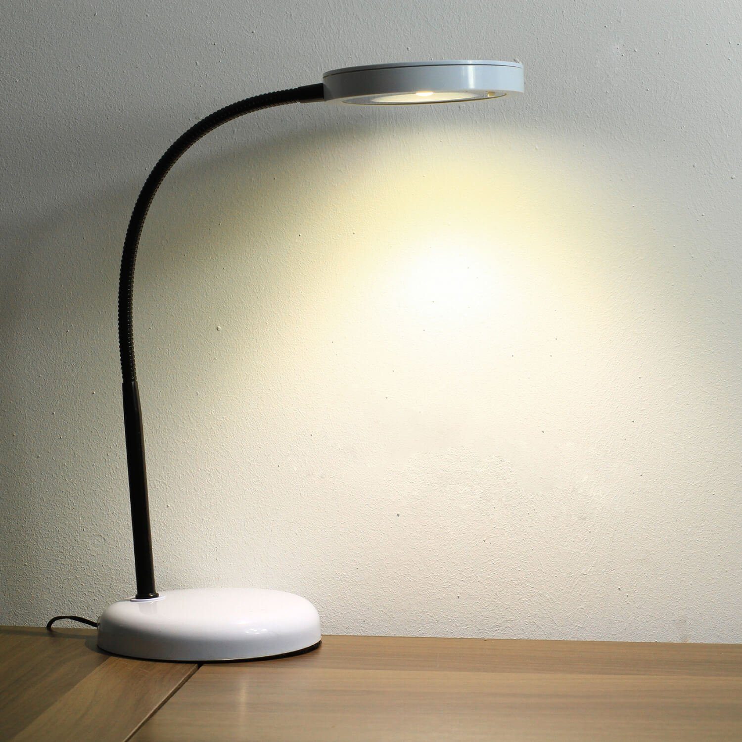 Licht-Erlebnisse Nachttischlampe »FRANK«, LED fest integriert, Neutralweiß,  LED Tischlampe 34 cm Weiß 4500 K Modern Beleuchtung zum Lesen