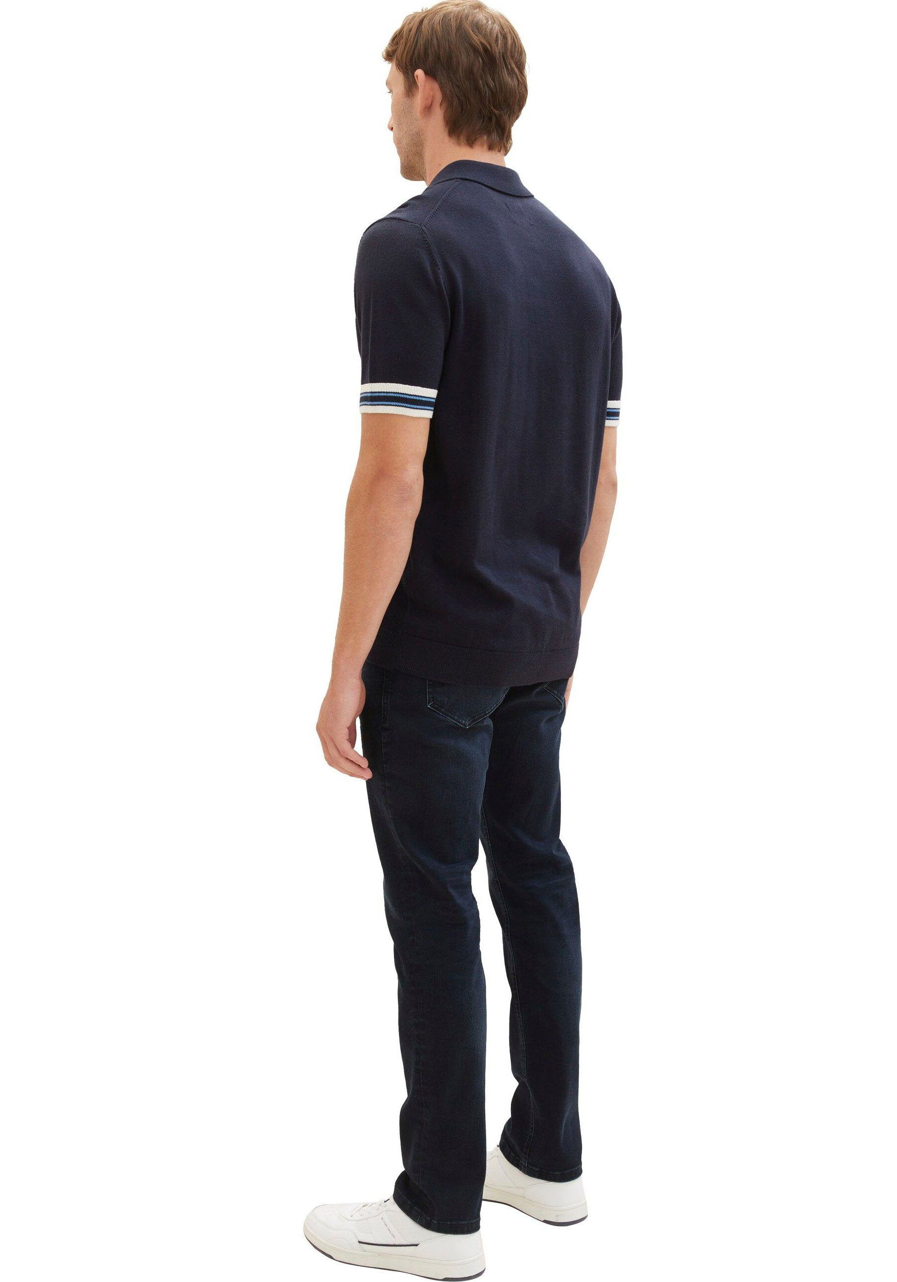 black Slim-fit-Jeans TAILOR blue mit TOM Logostickerei