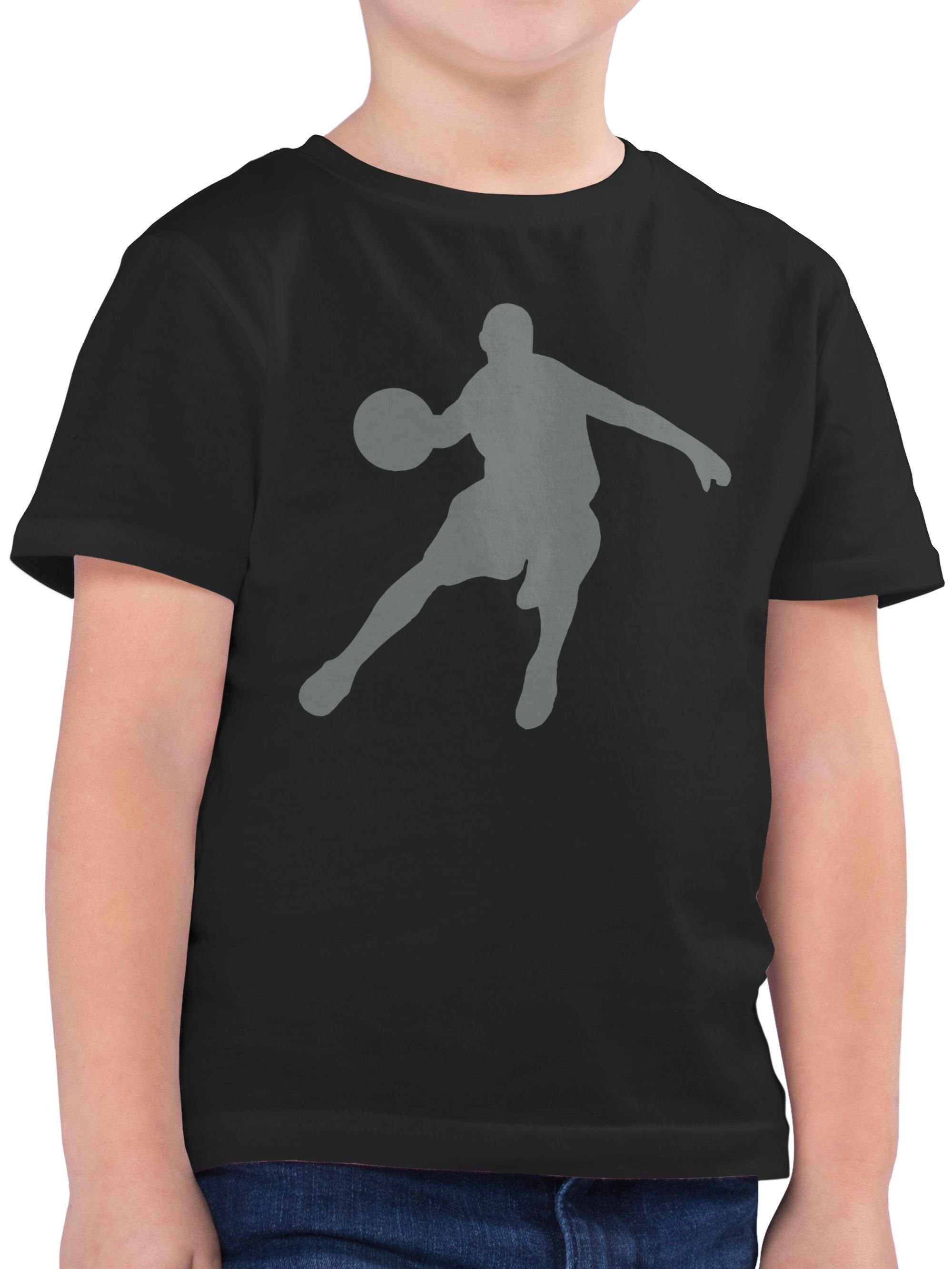 Shirtracer T-Shirt Basketballspieler Kinder Sport Kleidung 01 Schwarz