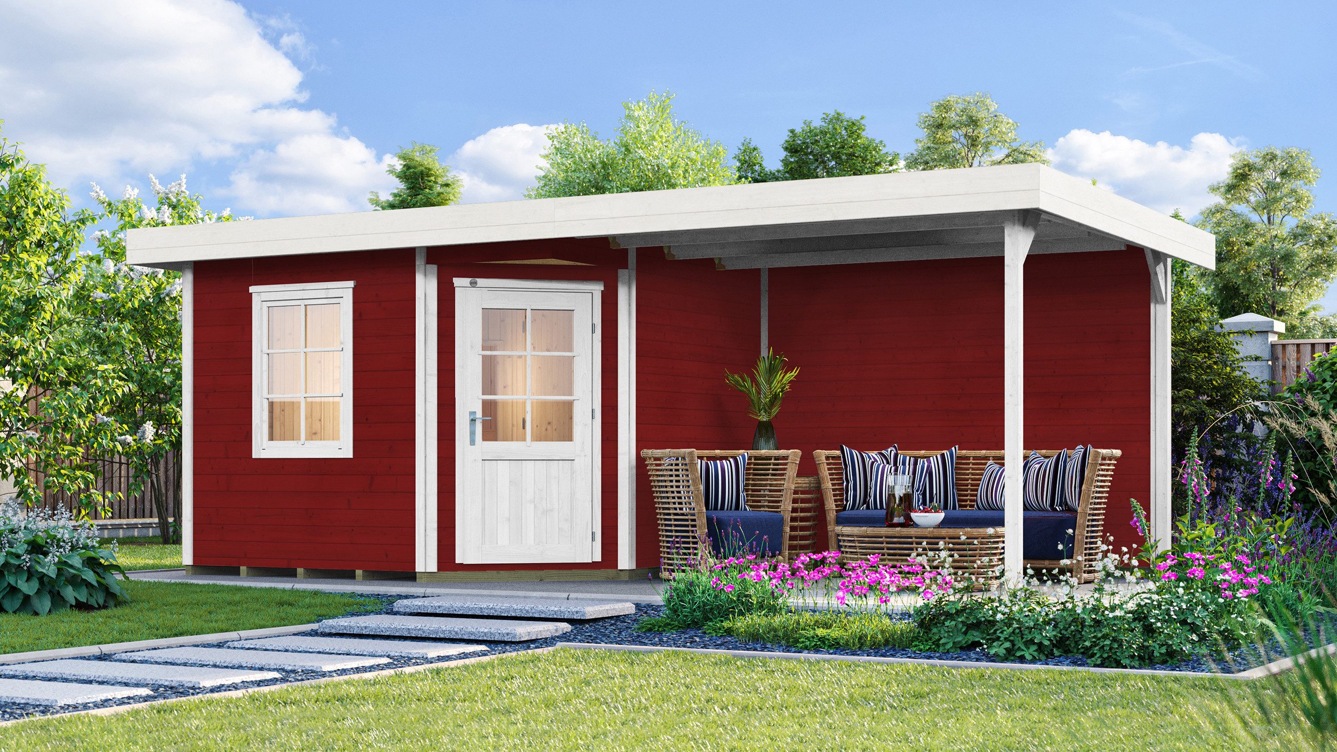 weka Saunahaus SALO 2, BxTxH: 646 x 338 x 237 cm, 28 mm, inkl. hochwertiger Elementsauna