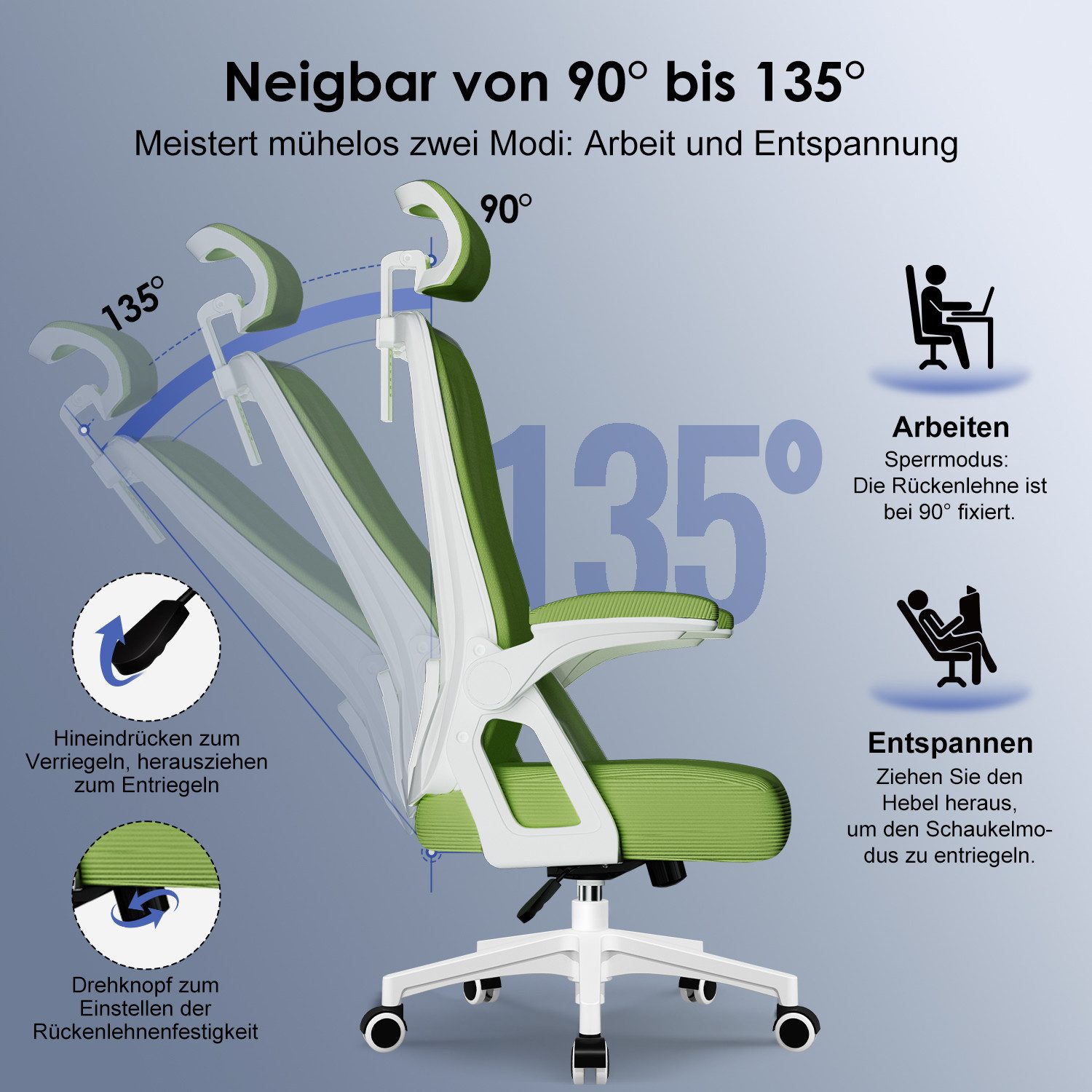 Homimaster Bürostuhl Ergonomischer Bürostuhl, Schreibtischstuhl mit günstig online kaufen