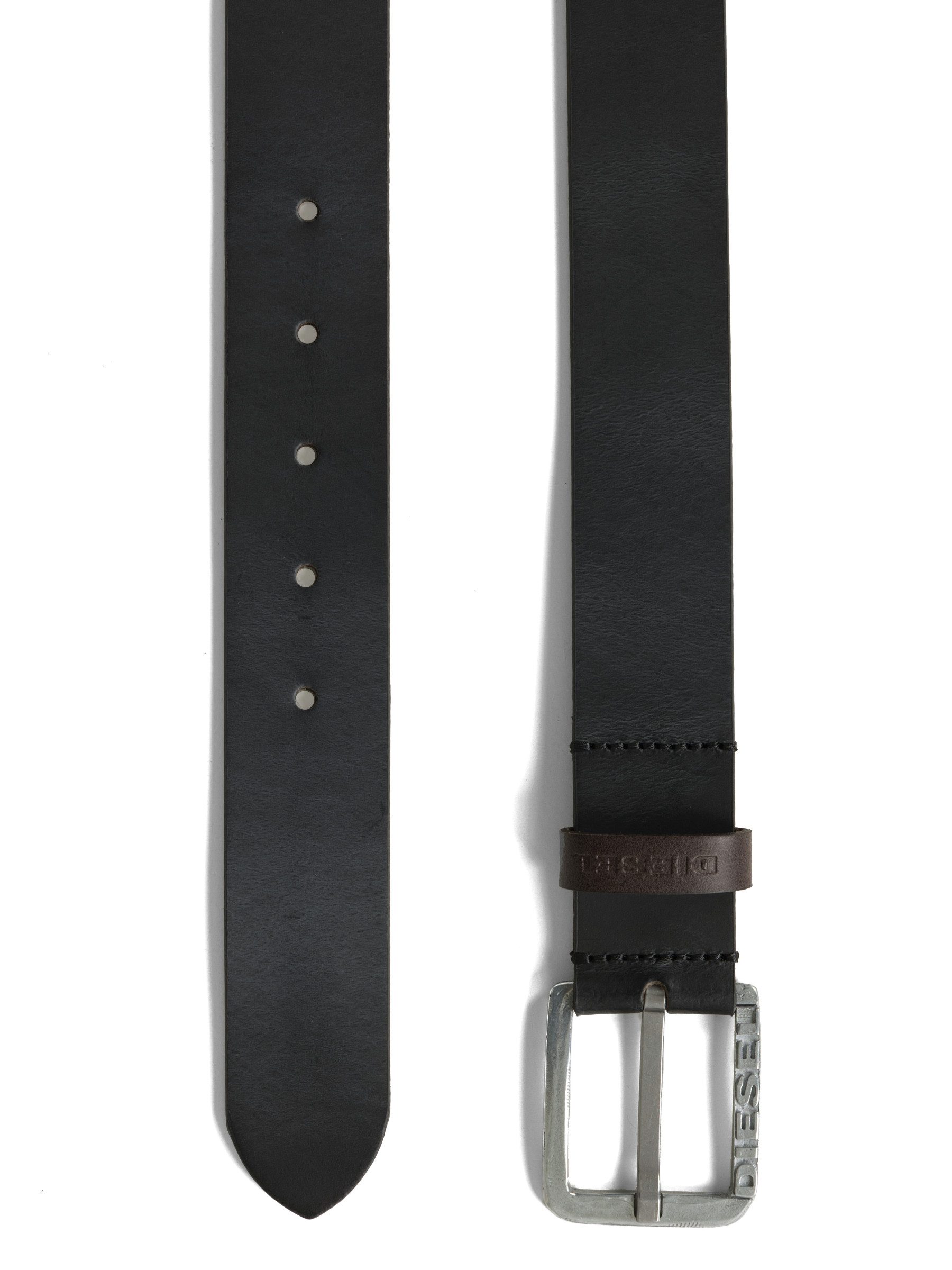 Diesel Ledergürtel 3,5 cm breit mit Metallverschluss - LOGO B-BASIC BELT 100% Echtleder