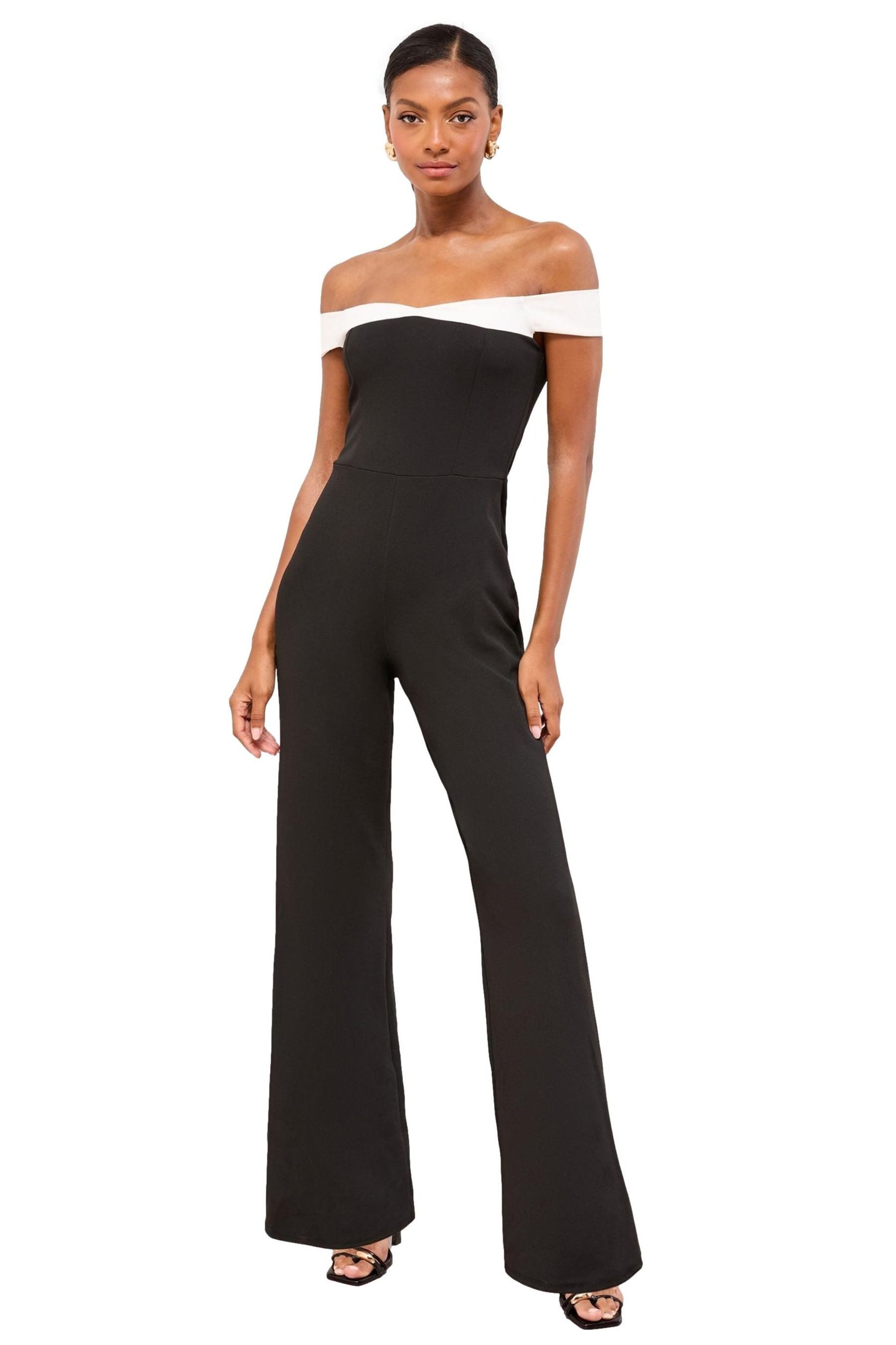 LIPSY Jumpsuit Lipsy Schulterfreier Maxi-Overall, Petite (1-tlg)