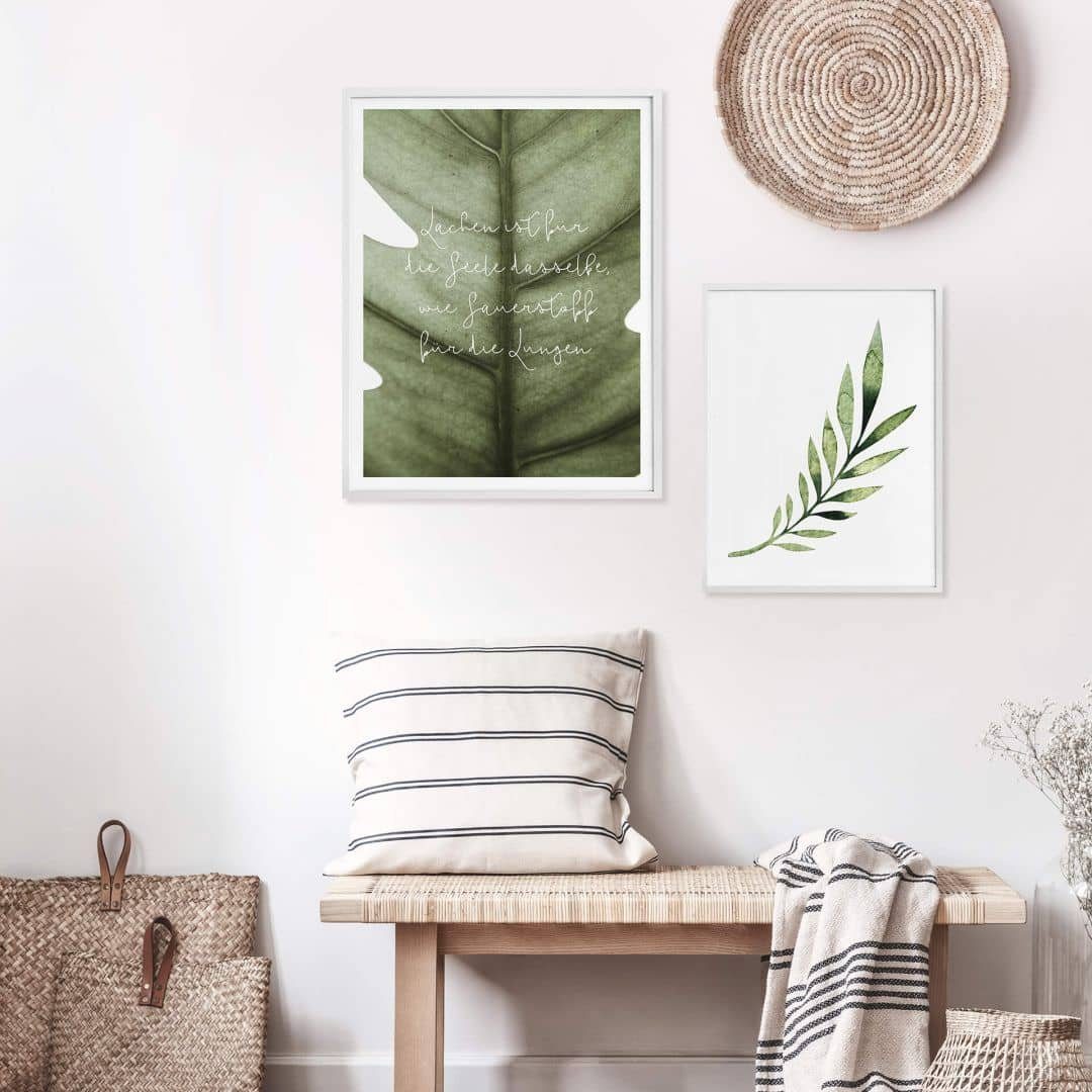 Poster + 2er Pflanze Monstera Wandbild Bilderrahmen Art Poster Set, Collage K&L Palme Wall modern Wohnzimmer Strelizia