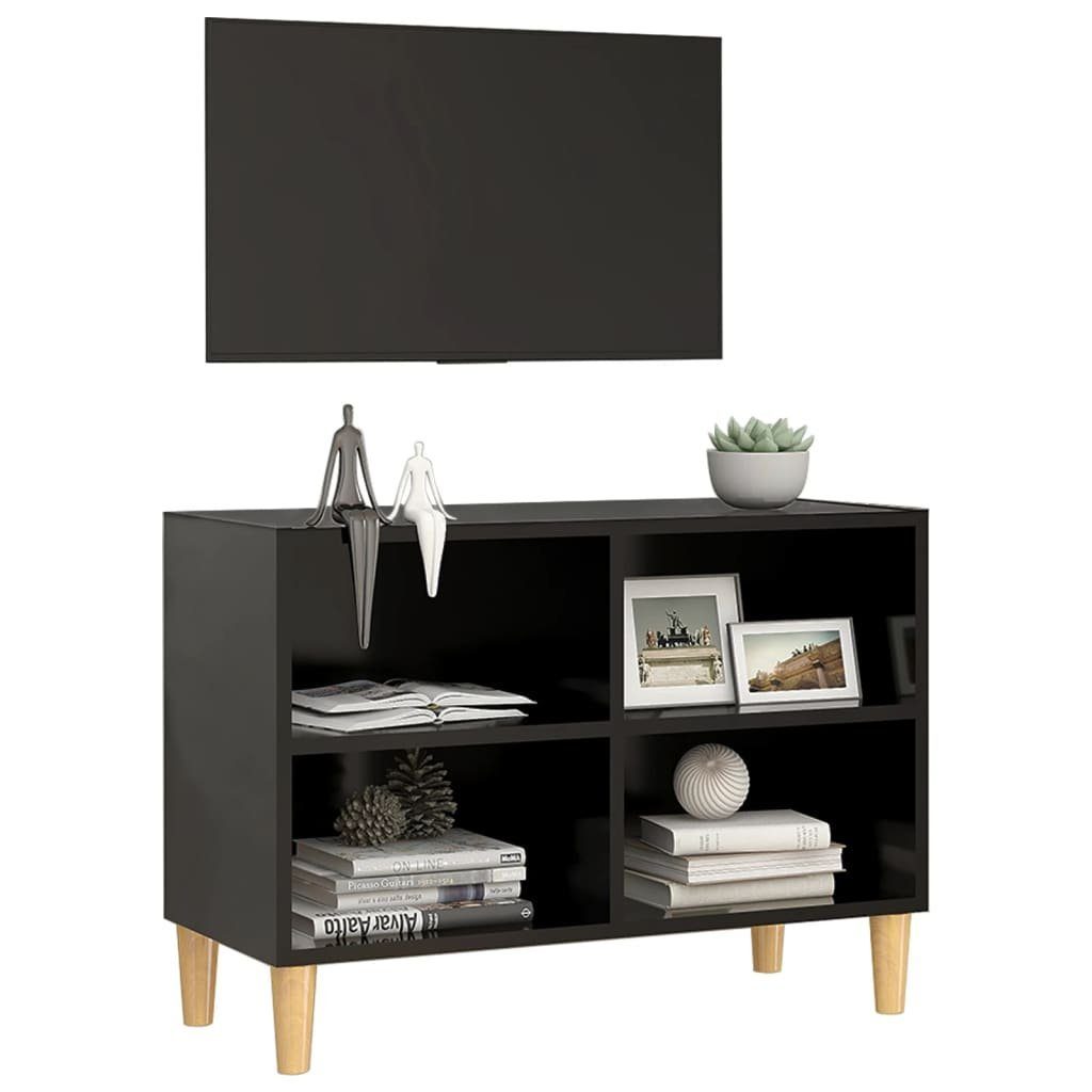 furnicato 69,5x30x50 Massivholz-Beinen Schwarz cm TV-Schrank mit