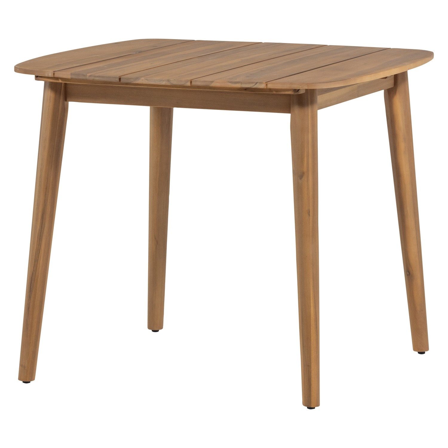LEVEN Lifestyle Gartentisch Balkontisch aus Akazienholz 90 x 90 cm Terrassentisch, Abgerundete Ecken - Sichtbare Holz- und Maserung