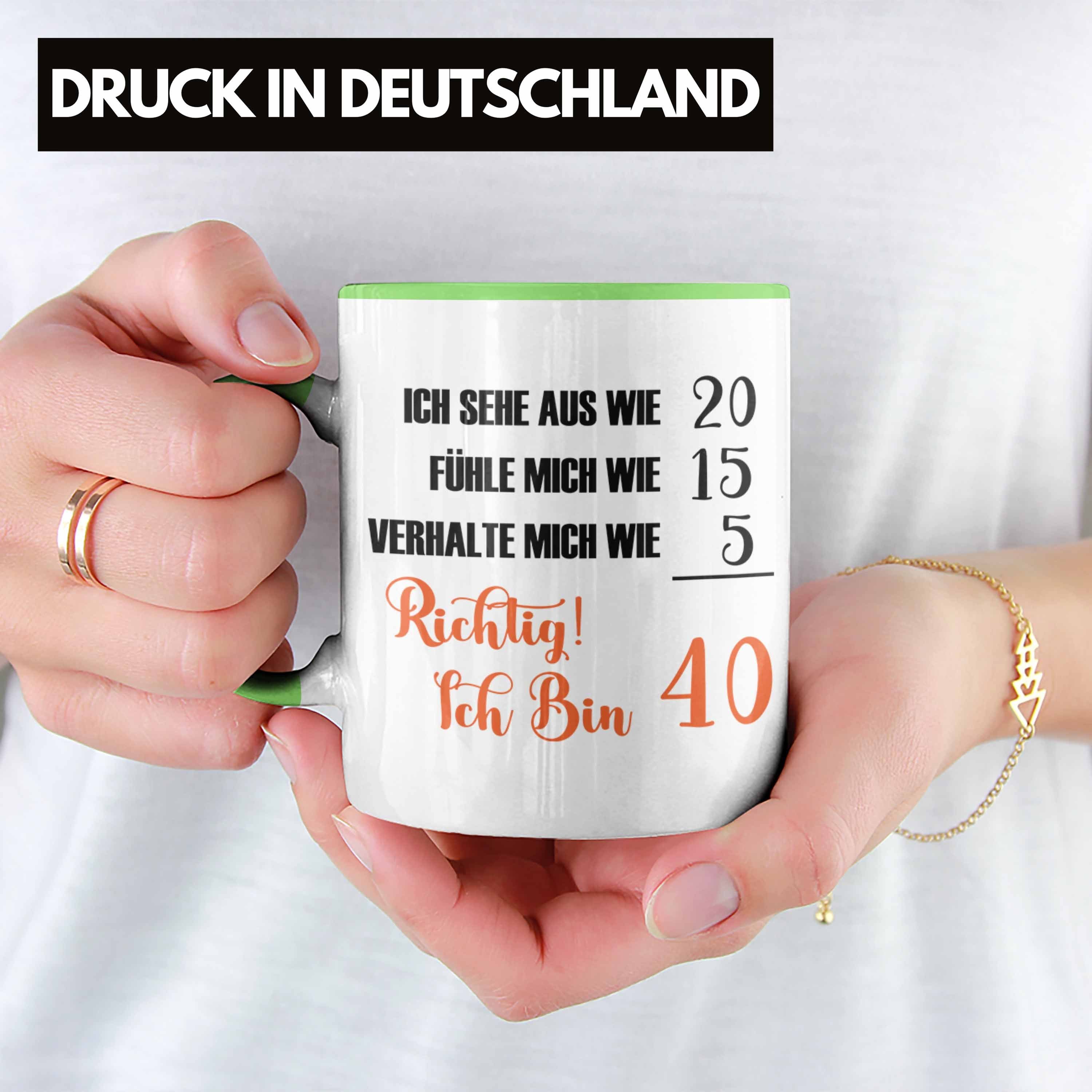 Geschenk Lustiges Tasse Grün B Frauen 40. Day Geburtstag 40er Tasse Trendation