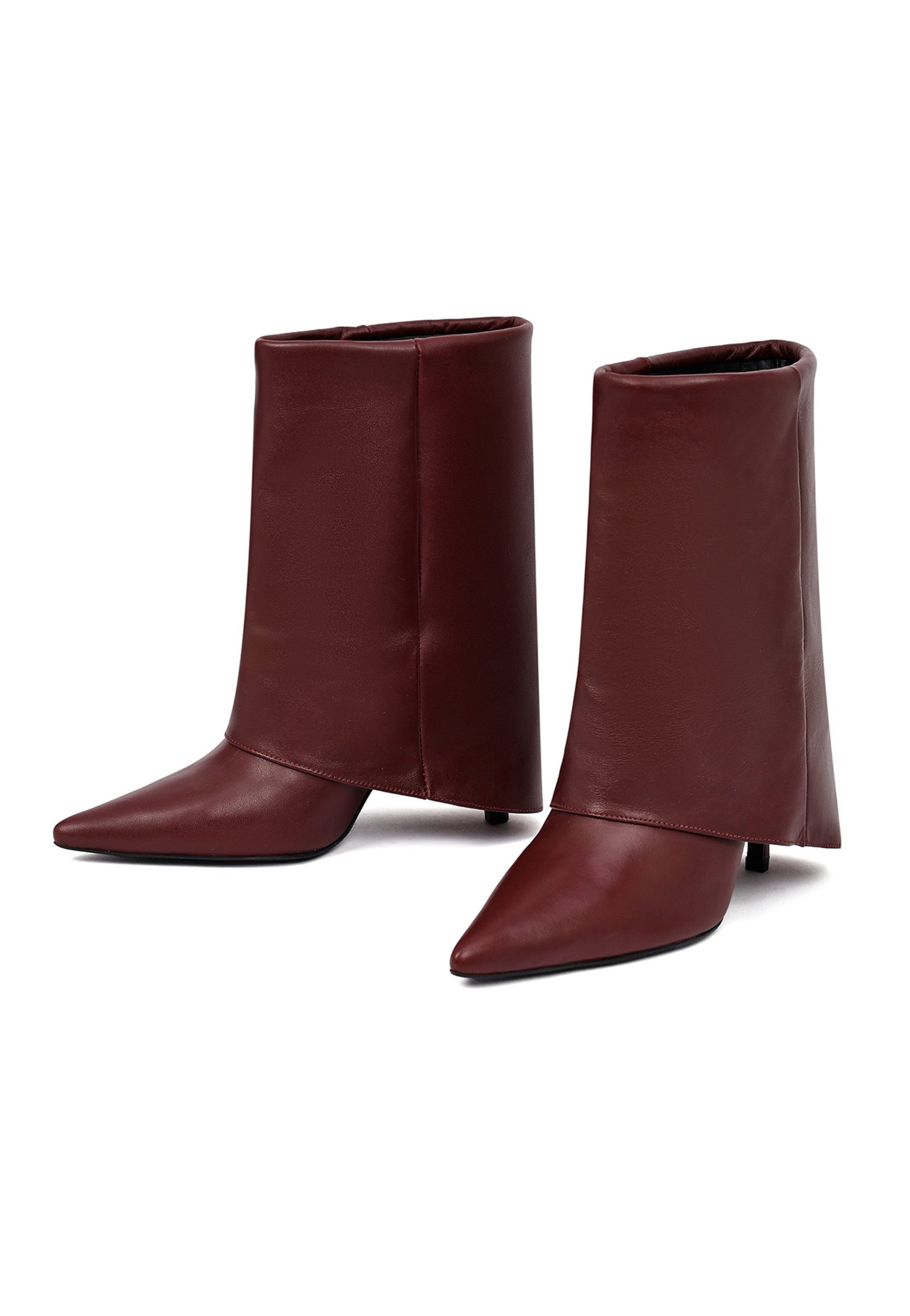 Derimod Absatz-Stiefeletten aus Leder Ankleboots Textilfutter, Absatz 7 cm