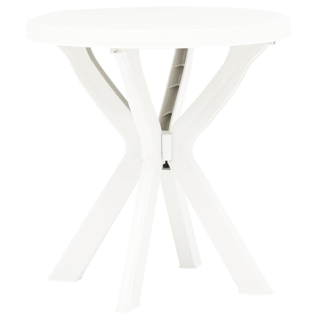 vidaXL Gartentisch Bistrotisch Weiß Ø70 cm Kunststoff (1-St) Weiß | Weiß | Tische