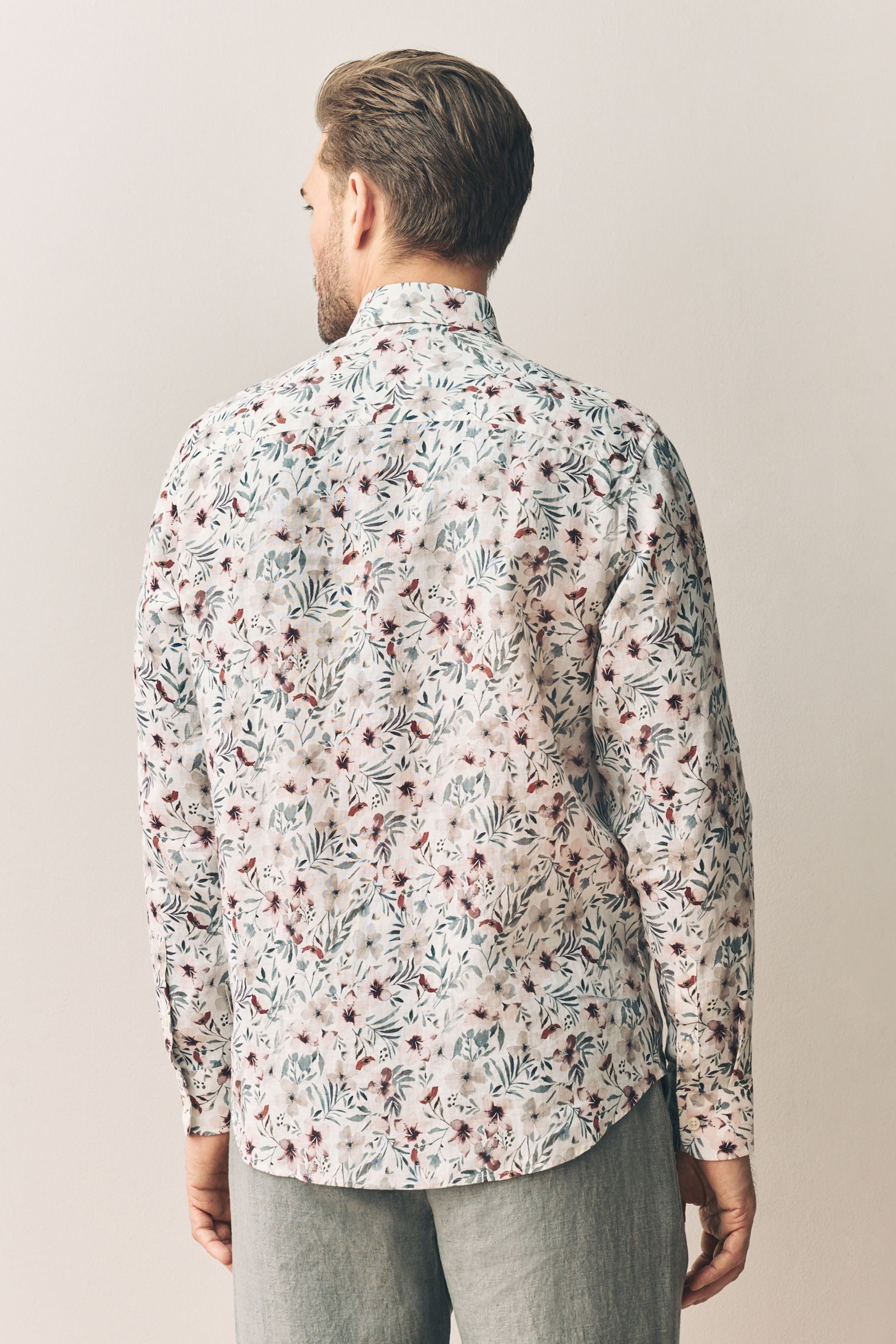 Next Langarmhemd Bedrucktes elegantes Langarmhemd aus günstig online kaufen