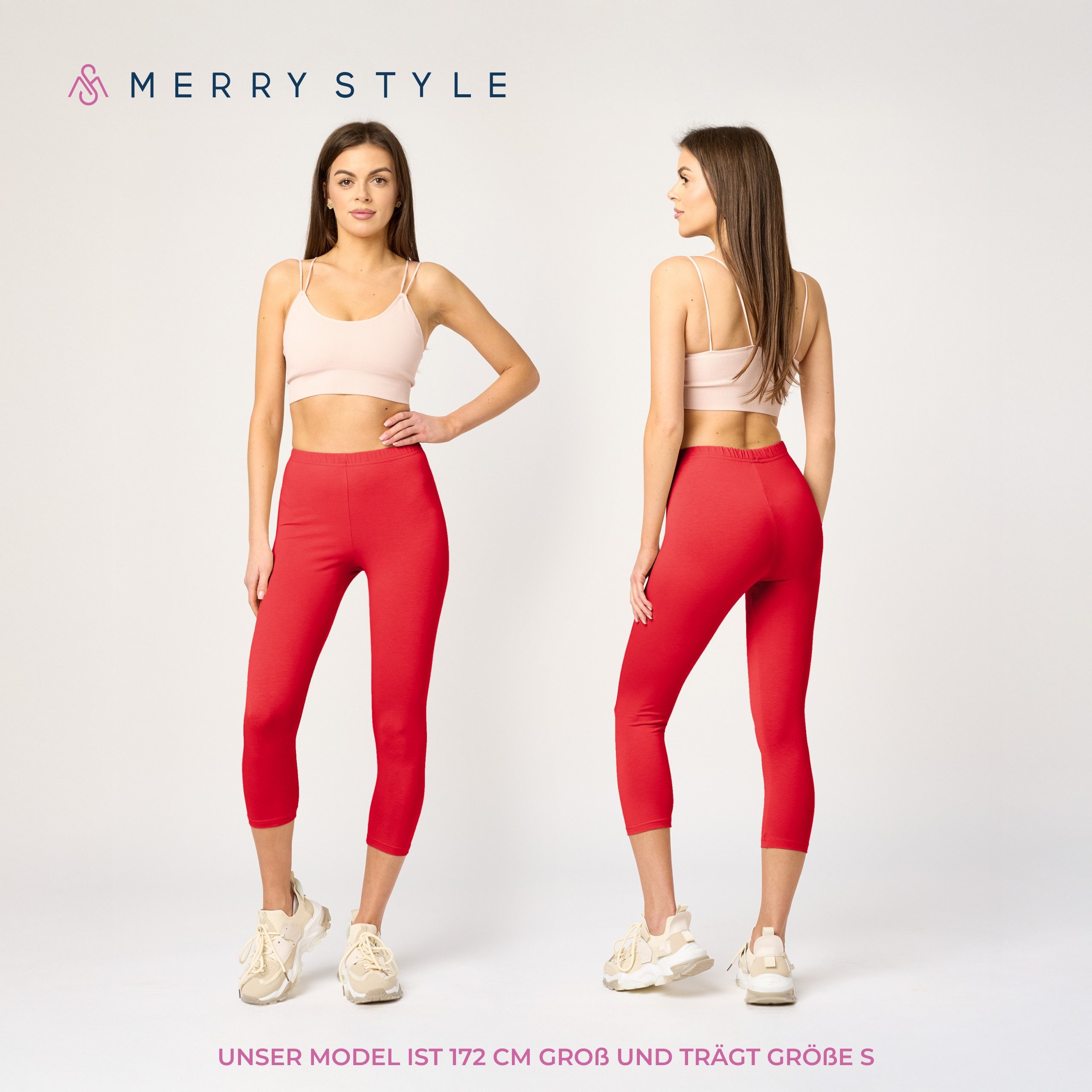 Merry Style Leggings Caprihose Damen 3/4 Hose MS10-199 (1-tlg) aus Baumwoll günstig online kaufen