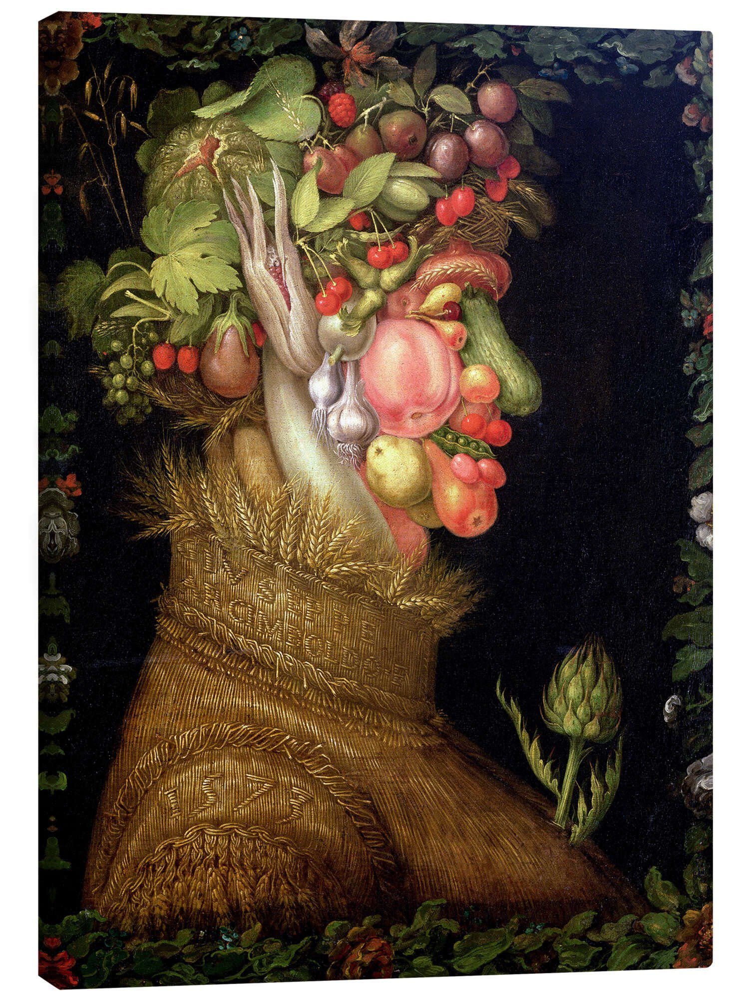Posterlounge Leinwandbild Giuseppe Arcimboldo, Der Sommer, 1573, Malerei