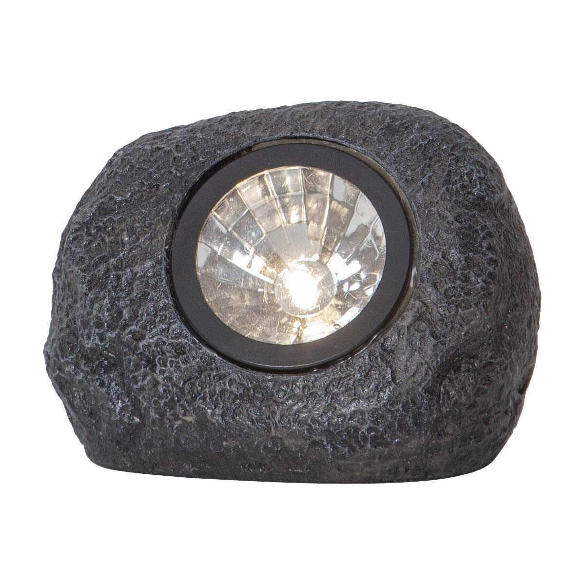 STAR TRADING LED Solarleuchte 3x LED-Solarstein "Rocky", grau, 1x warmweiße LED, warmweiß