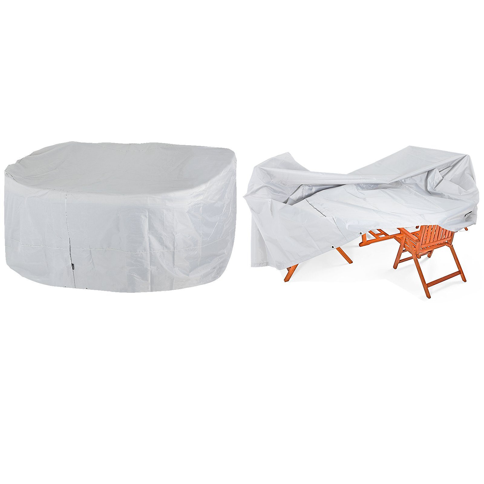 Kingsleeve Gartenmöbel-Schutzhülle Oxford, Outdoor Abdeckplane Schutzhülle Abdeckhaube 242x162cm Silber