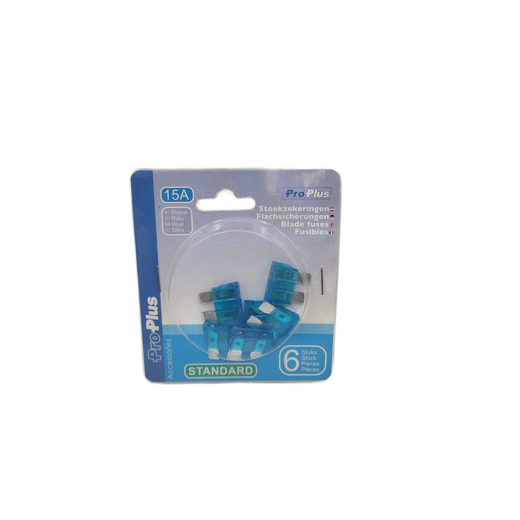 Kabelverbinder-Sortiment Flachsicherungen Standard 15A blau 6 Stück im Blister