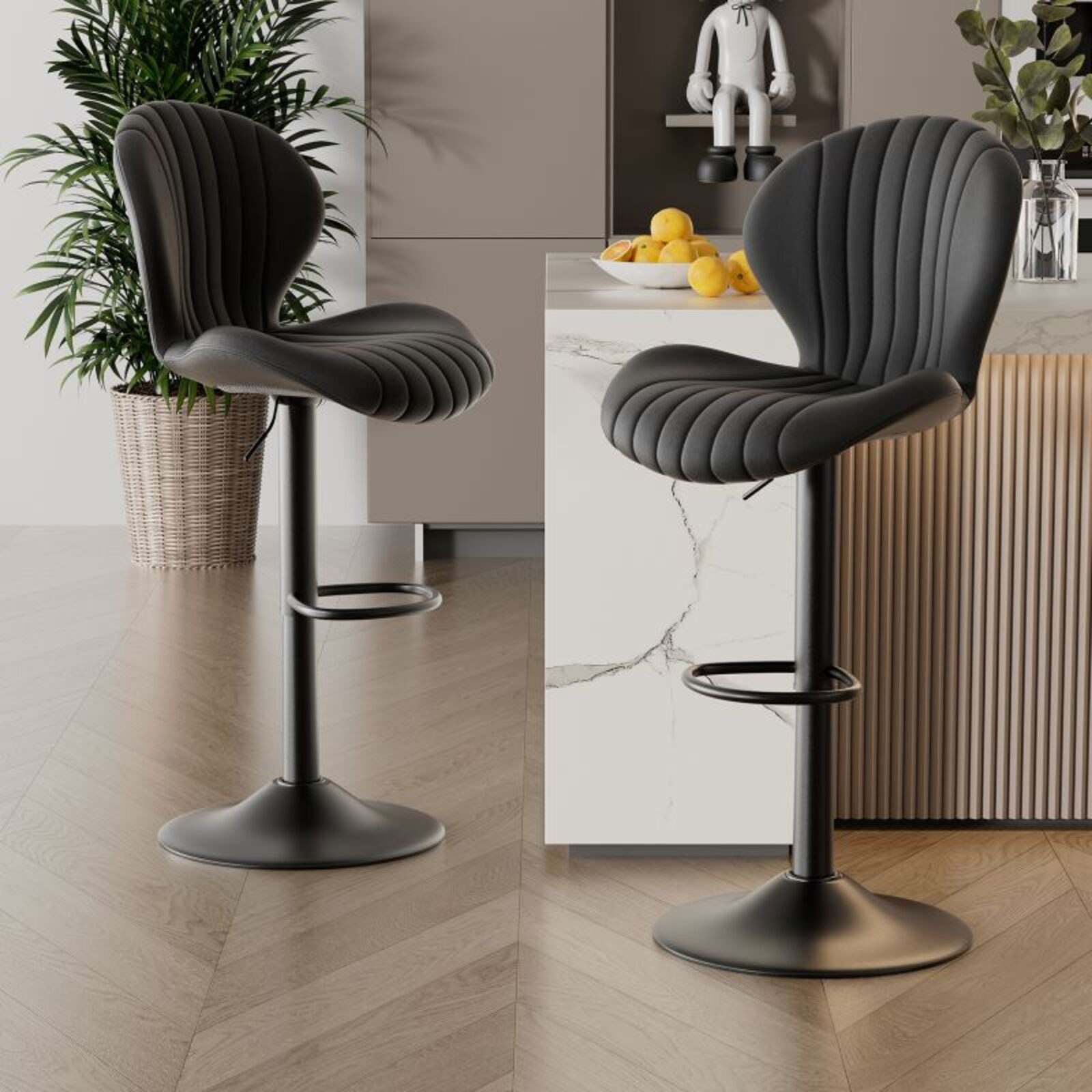 HawthyHome Barhocker Drehhocker, Höhenverstellbare Barstühle mit Rückenlehn günstig online kaufen