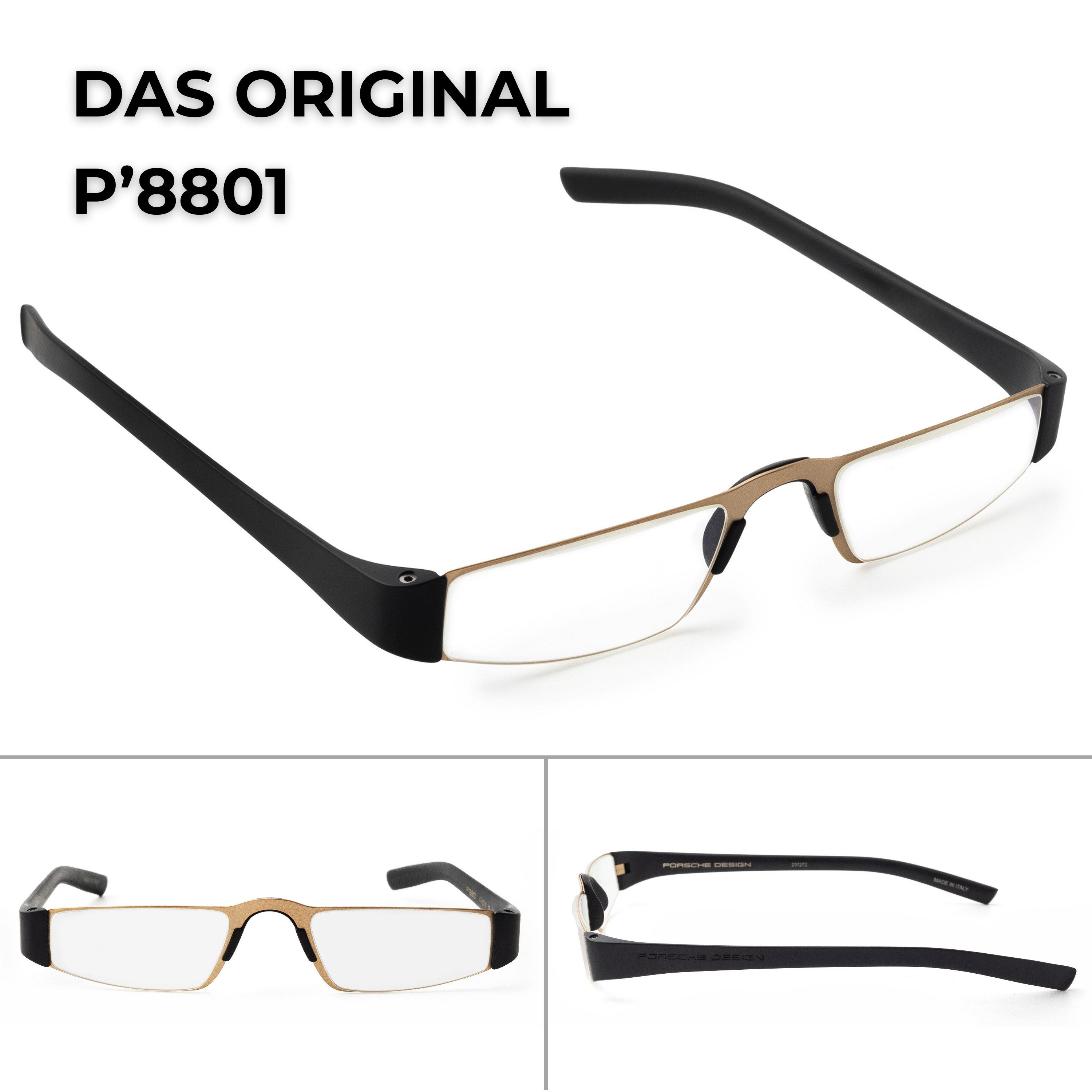 PORSCHE Design Brillengestell Porsche Design Lesebrille P8801, Sehhilfe aus Edelstahl, Modell: G, 100 % Original Porsche Design, Direkt vom Optiker
