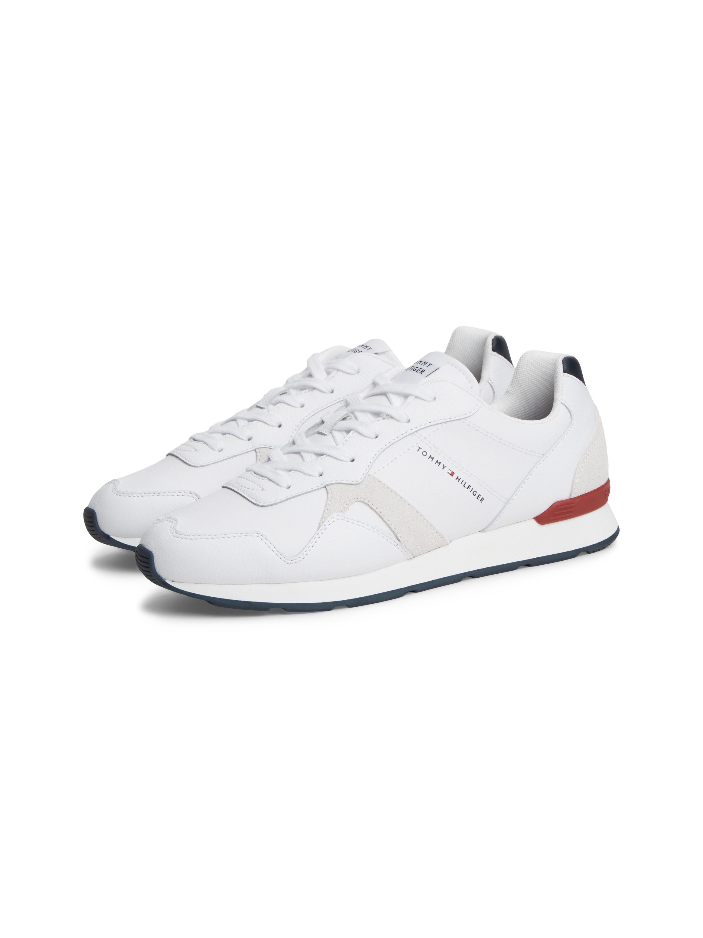 Tommy Hilfiger T HILFIGER CORE LTH RUNNER Sneaker Freizeitschuh, Halbschuh, Schnürer mit Kontrastbesatz an der Ferse