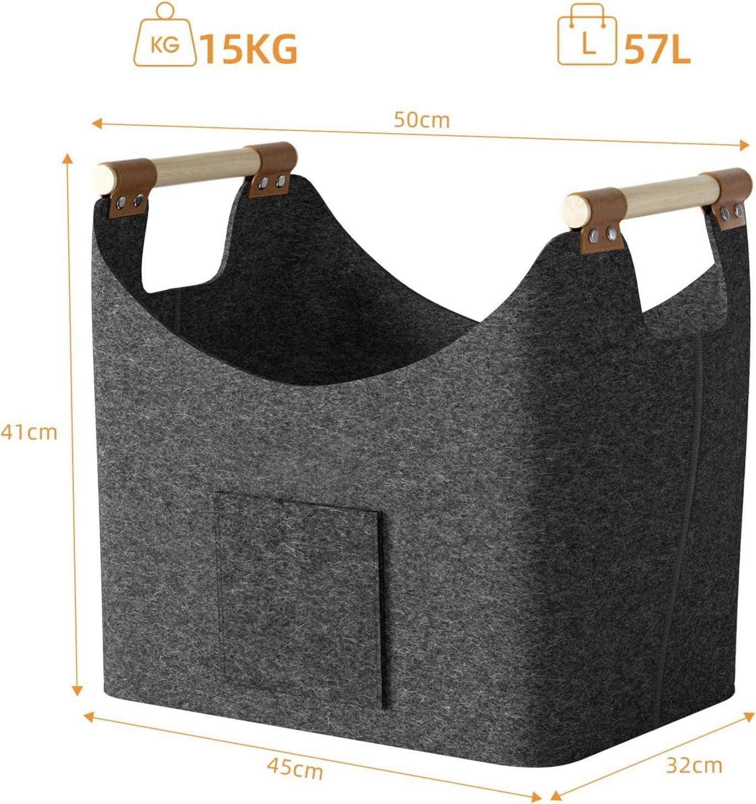 LuxusKollektion Kaminofen-Erweiterungssegmet XXL Holzkorb Filz 57L günstig online kaufen