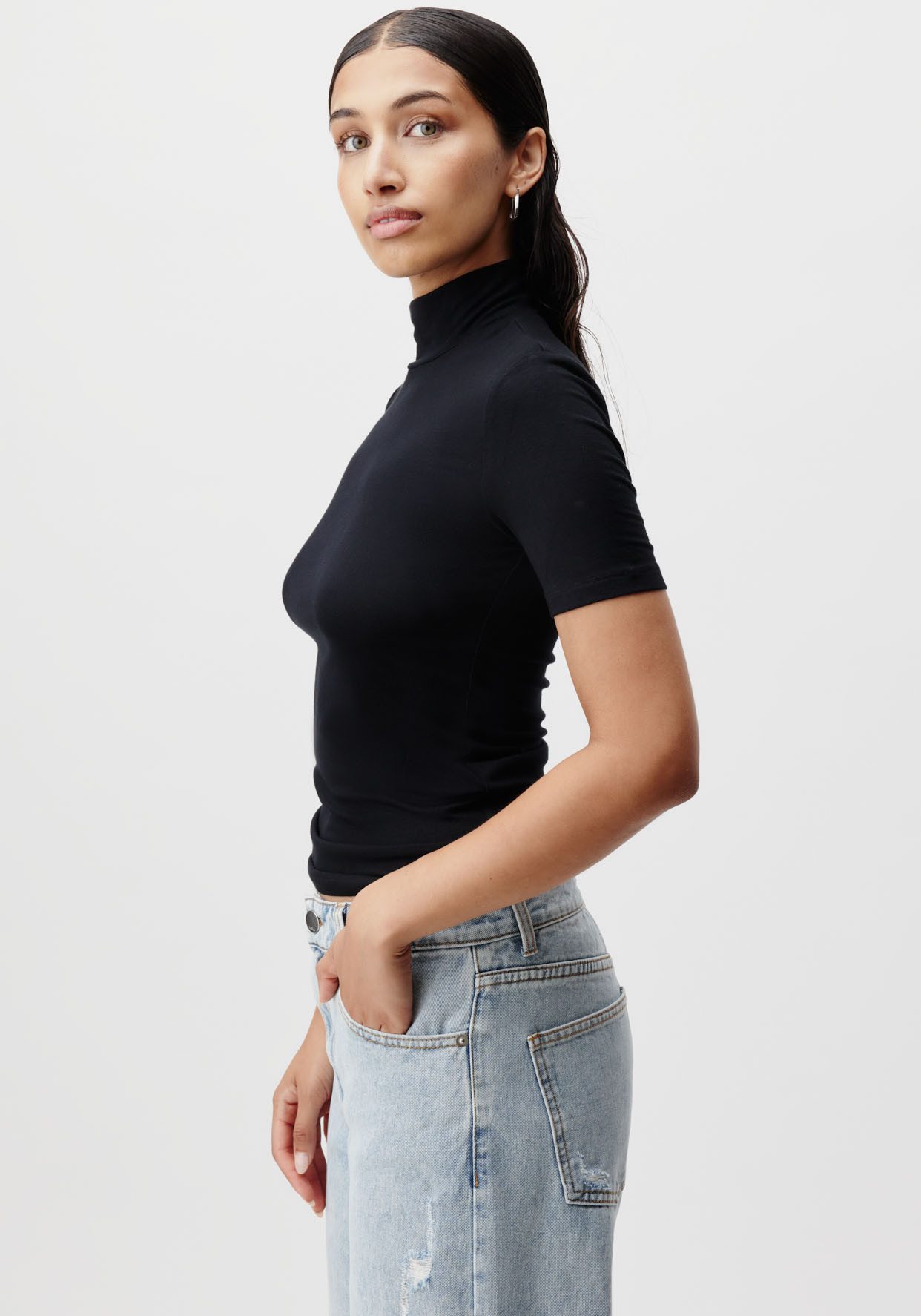 LeGer T-Shirt Larina, LeGer by Lena Gercke figurbetont, Stehkragen