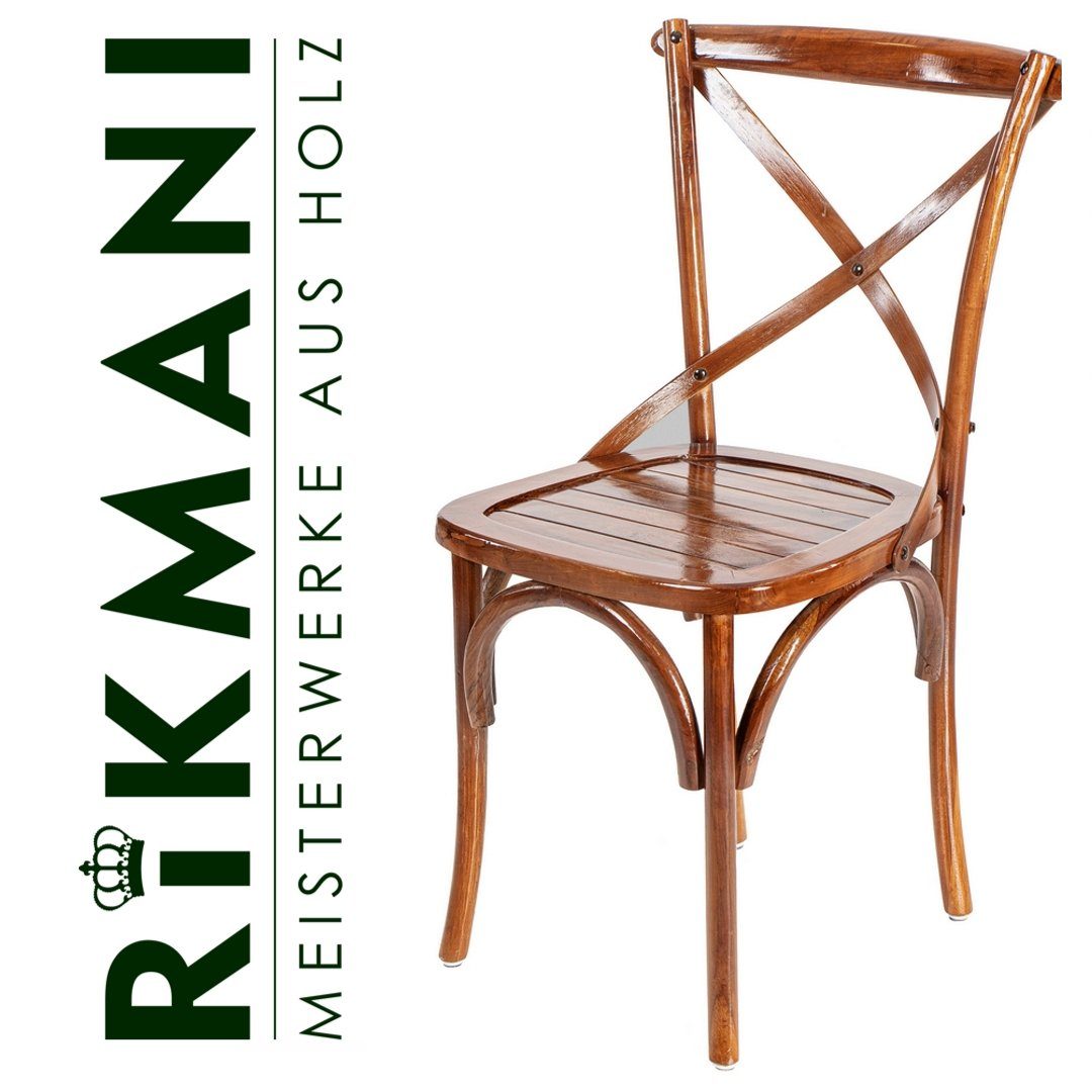 Stuhl - Retro Stuhl Esszimmerstuhl Vintage Teakholz St) NOSTALGIE Küchenstuhl aus (1 Rikmani Holz