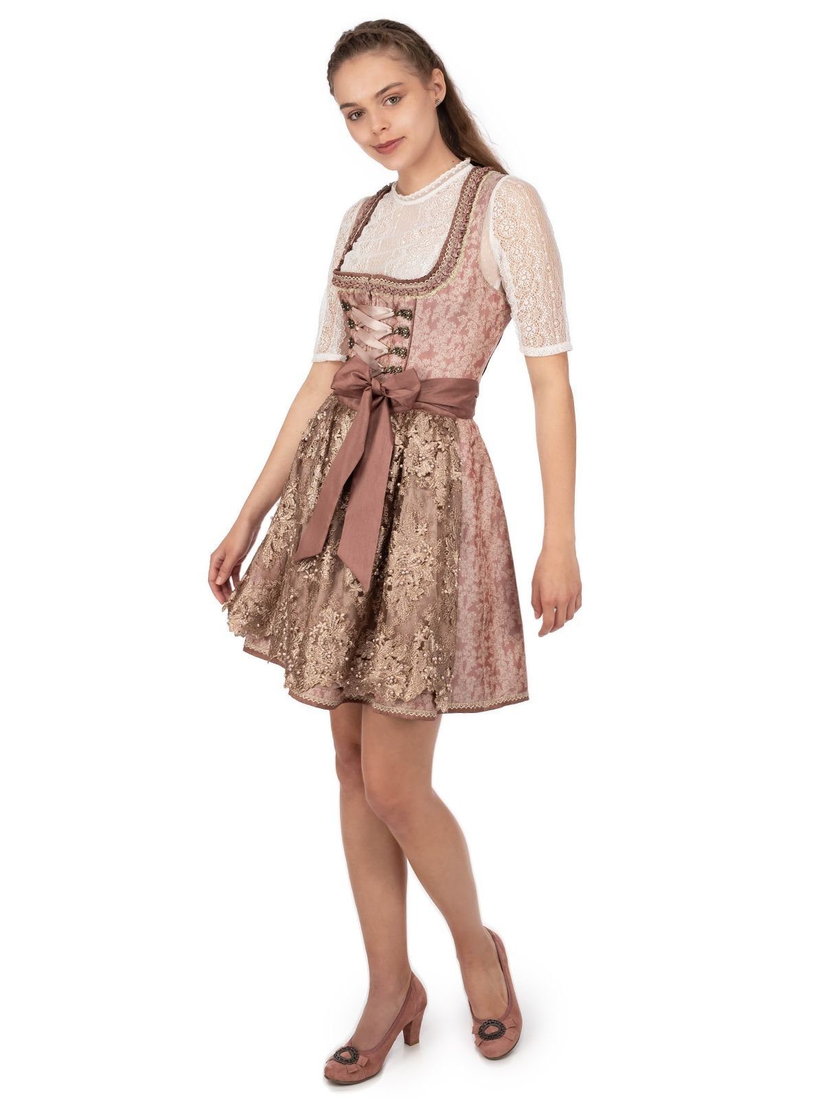 rose 2tlg. 50cm Mini KRÜGER Trachtenkleid Dirndl MADL & IRMI BUAM