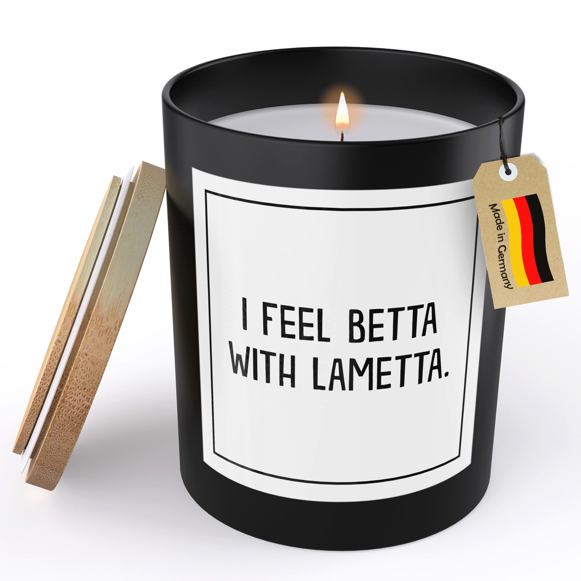 22Feels Duftkerze HANDGEMACHT Zitrus Frauen Geschenk Glas, MADE IN GERMANY, Europäisches Sojawachs, Bambusdeckel und Glas, Vegan
