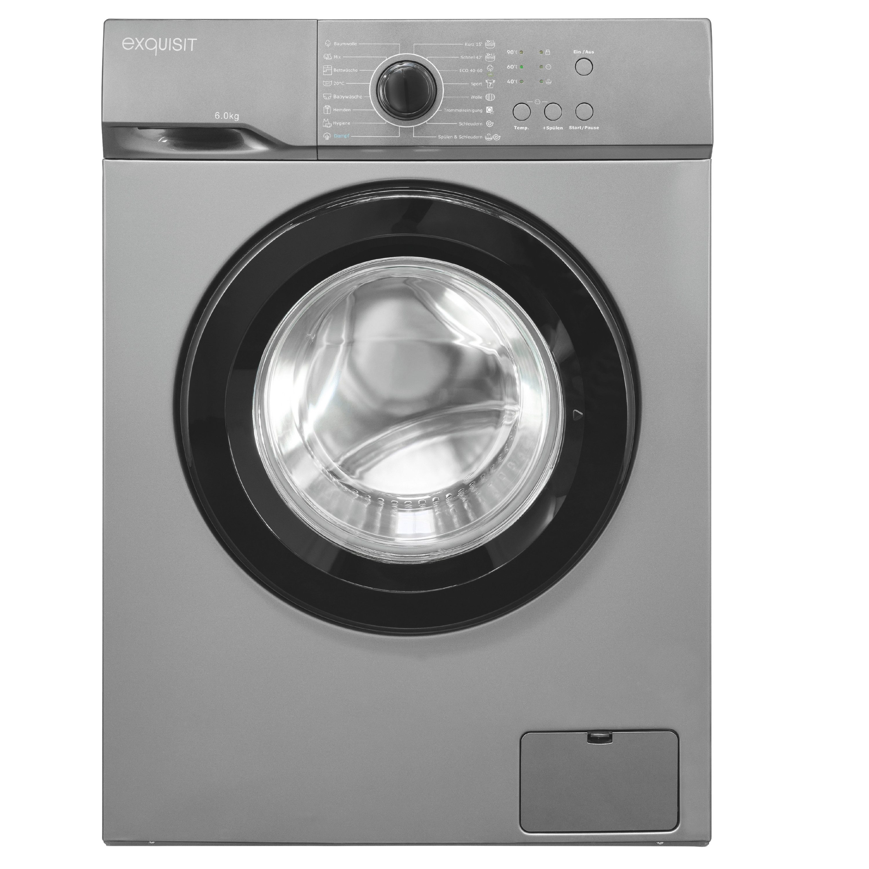 exquisit Waschmaschine WA56110-020A, 6 kg, 1000 U/min, Zuverlässige 6-kg-Waschmaschine mit einfacher Bedienung