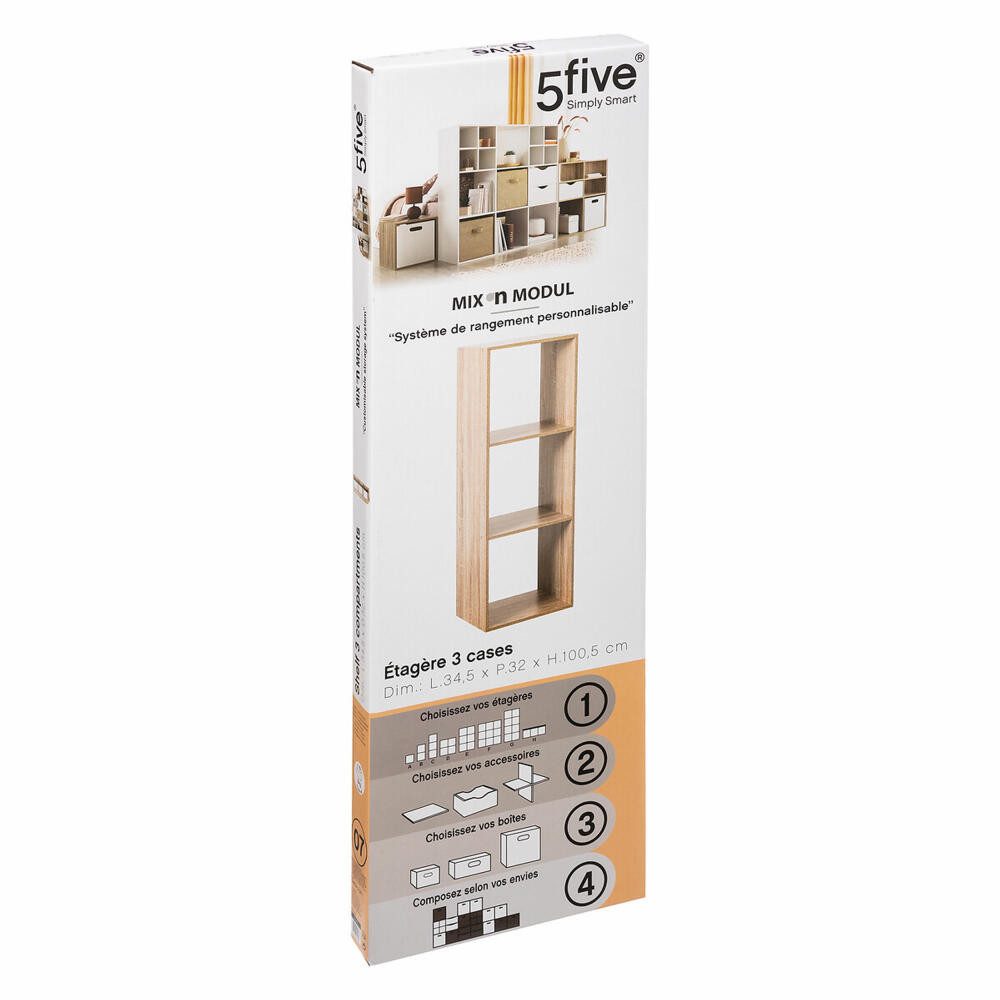 5five Simply Smart Regal Mix N Modul 3x1 Eiche-Optik, modular kombinierbar