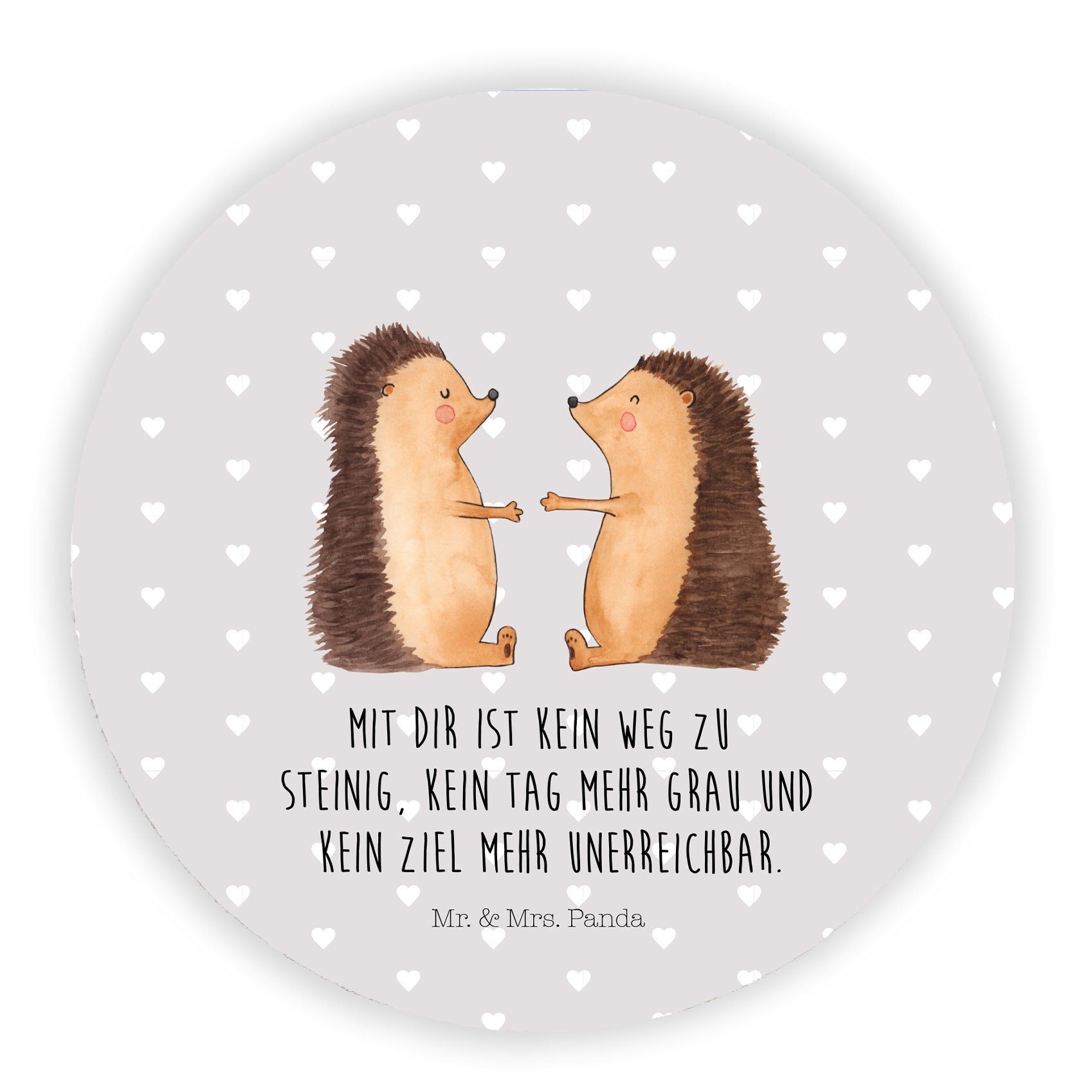 Mr. & Mrs. Panda Igel Liebe Grau Pastell Geschenk, Notiz