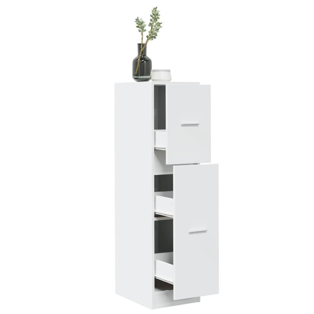 vidaXL Aktenschrank Apothekerschrank Weiß 30x41x118 cm Spanplatte