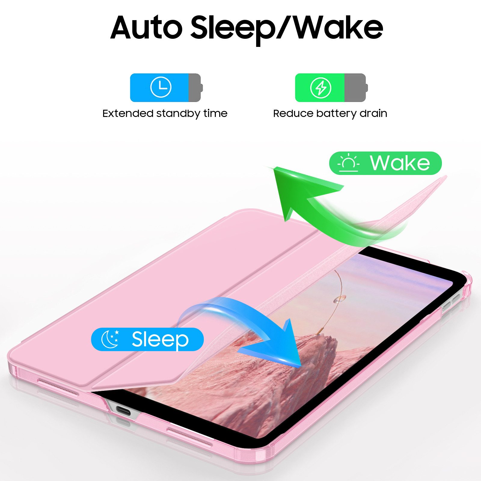 Fintie Tablet-Hülle für iPad 11. Generation 2025 (A16) 11 Zoll, iPad 10. Generation 2022 10.9 Zoll, Ultradünn Case mit transparenter Rückseite Abdeckung, Auto Schlaf/Wach