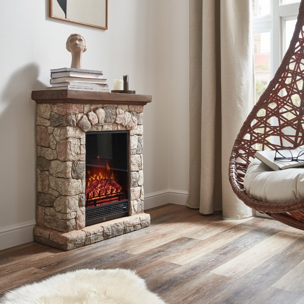 HOME DELUXE Elektrokamin CALOR - Mit Flammeneffekt, Helligkeit der Flammenb günstig online kaufen