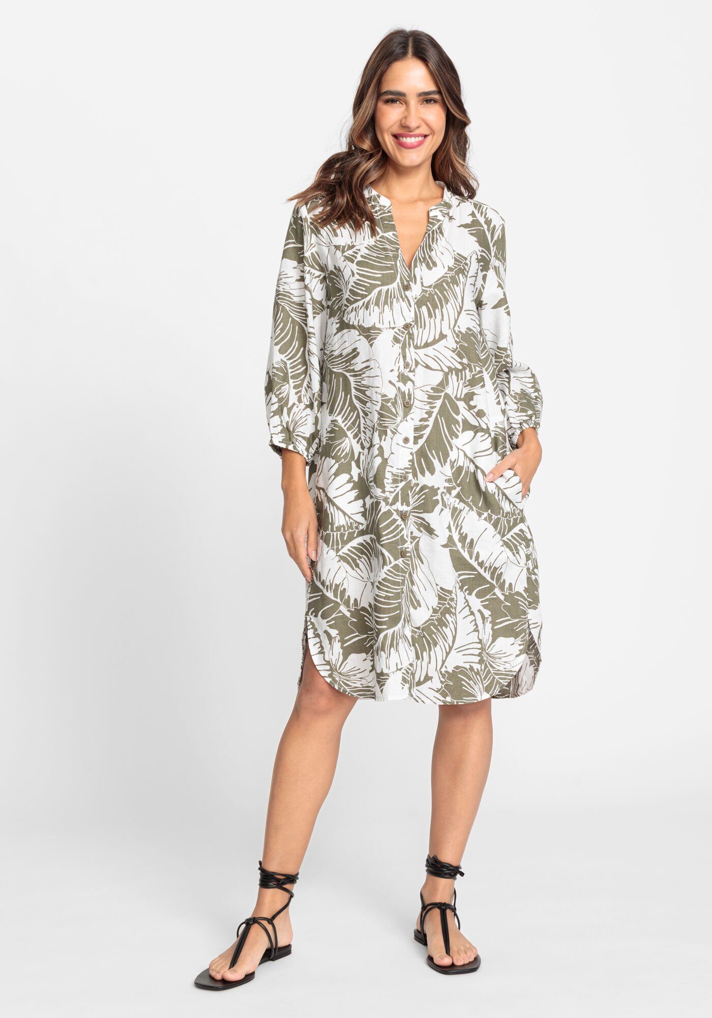 Olsen Blusenkleid mit Blätterprint | Sommerkleider