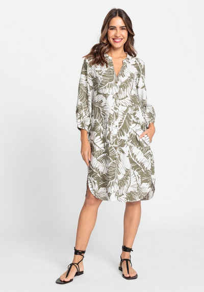 Olsen Blusenkleid mit Blätterprint