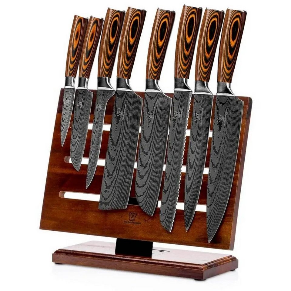 Küchenkompane Messer-Set Küchenmesser Komibpaket mit magnetischem  Messerblock - Akarui (2-tlg)