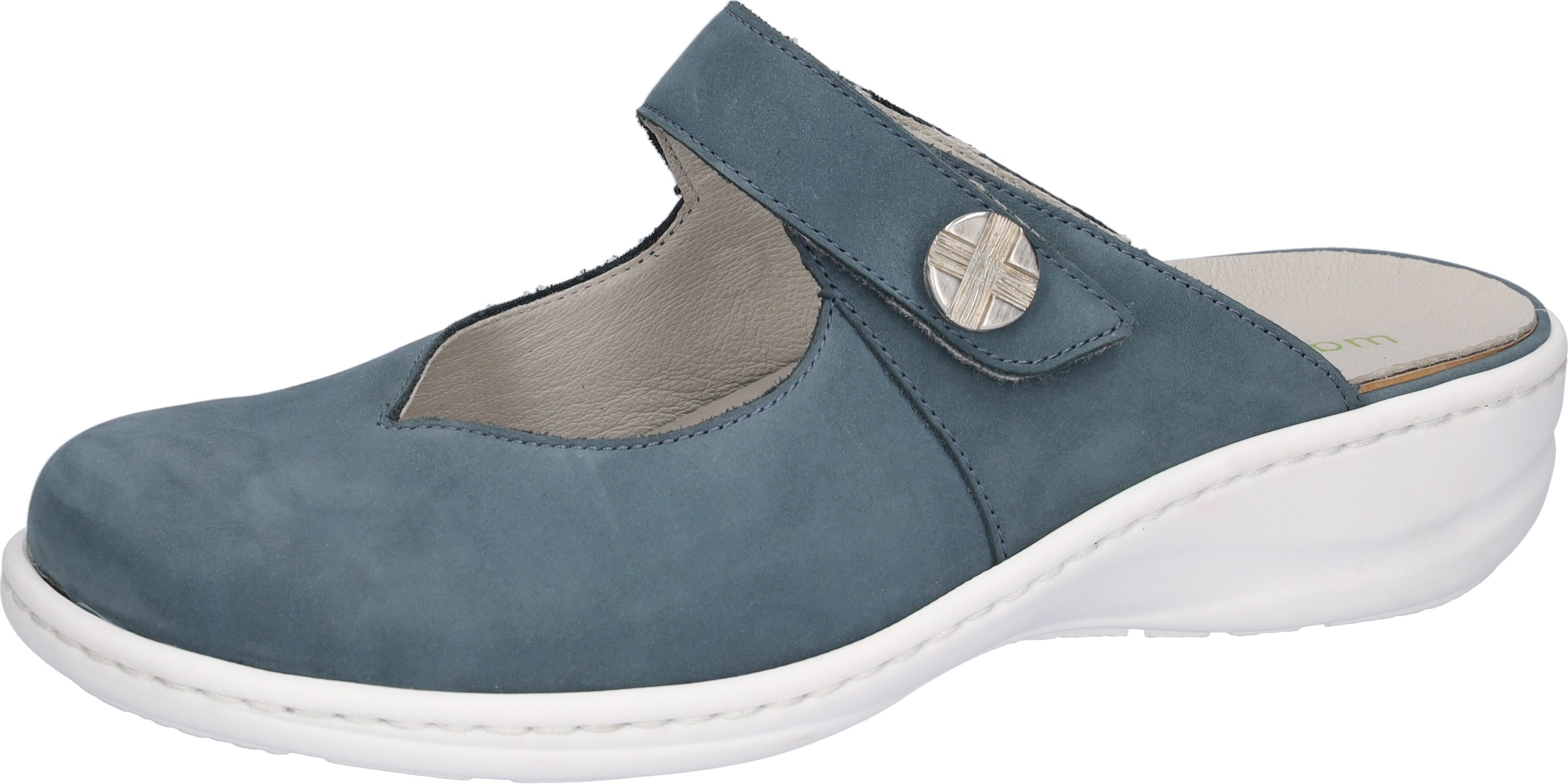 Waldläufer HERIA Clog Hausschuh, Sommerschuh, Klettschuh in Komfortweite H (sehr weit)