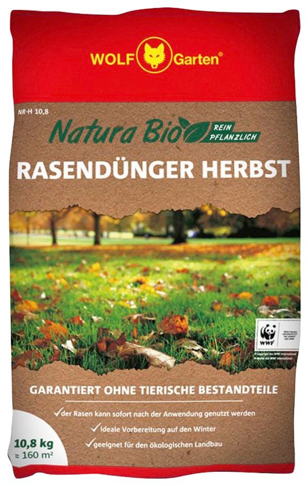 WOLFGarten Rasendünger »NRH 10,8 NATURA BIO Herbst